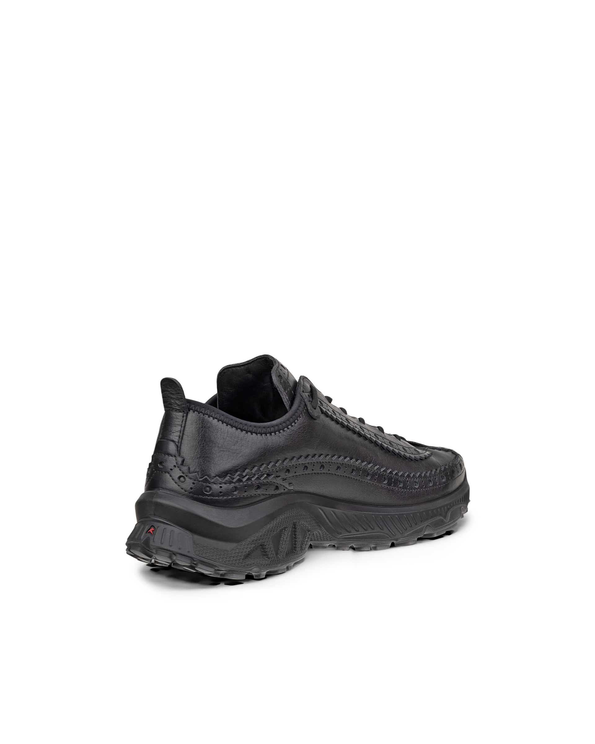 Women's ECCO® RECEPTOR XP Leather Platform Trainer - Black - Back