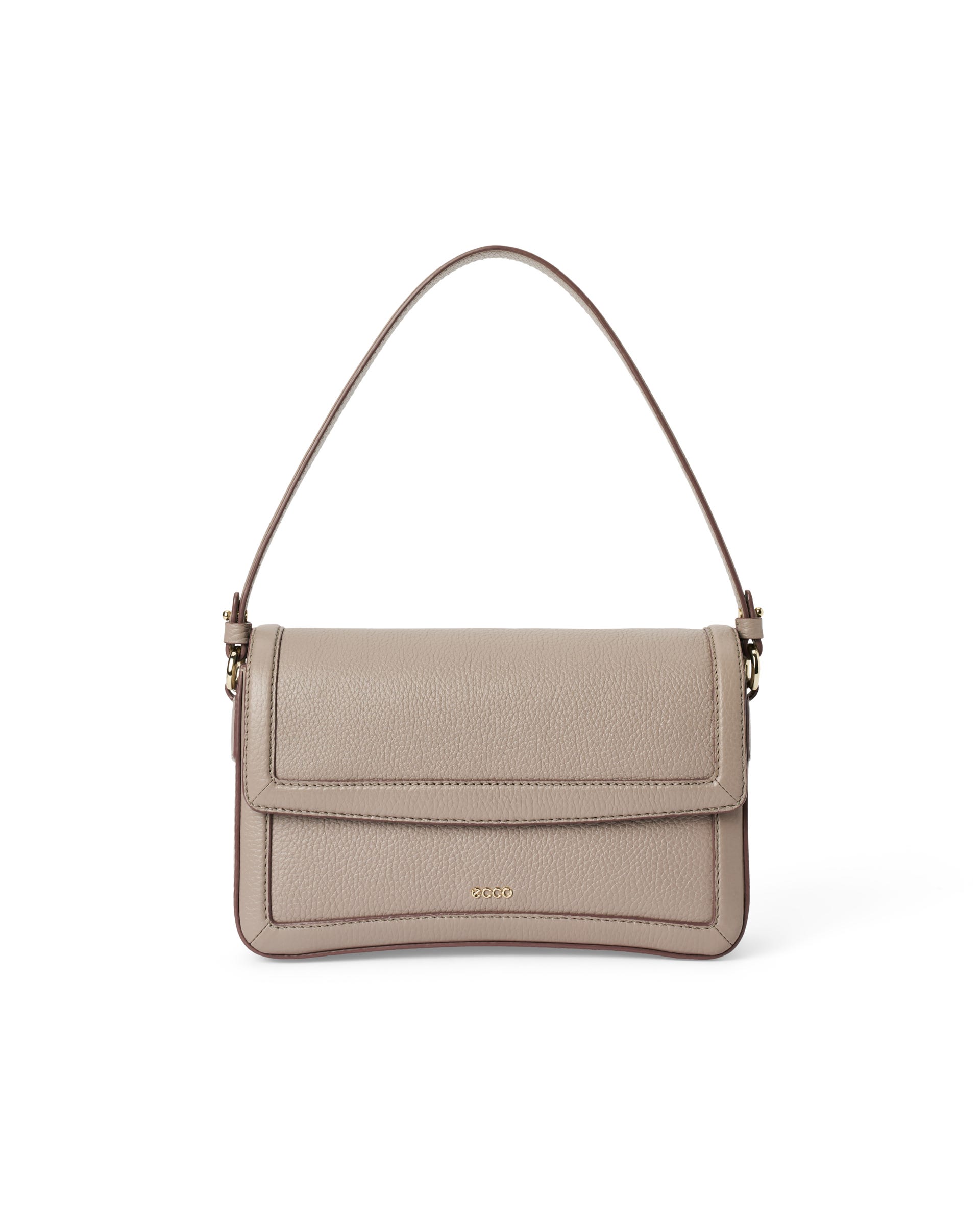 Women's ECCO® PINCH BAG Leather Pinch Crossbody Bag - Beige - Main