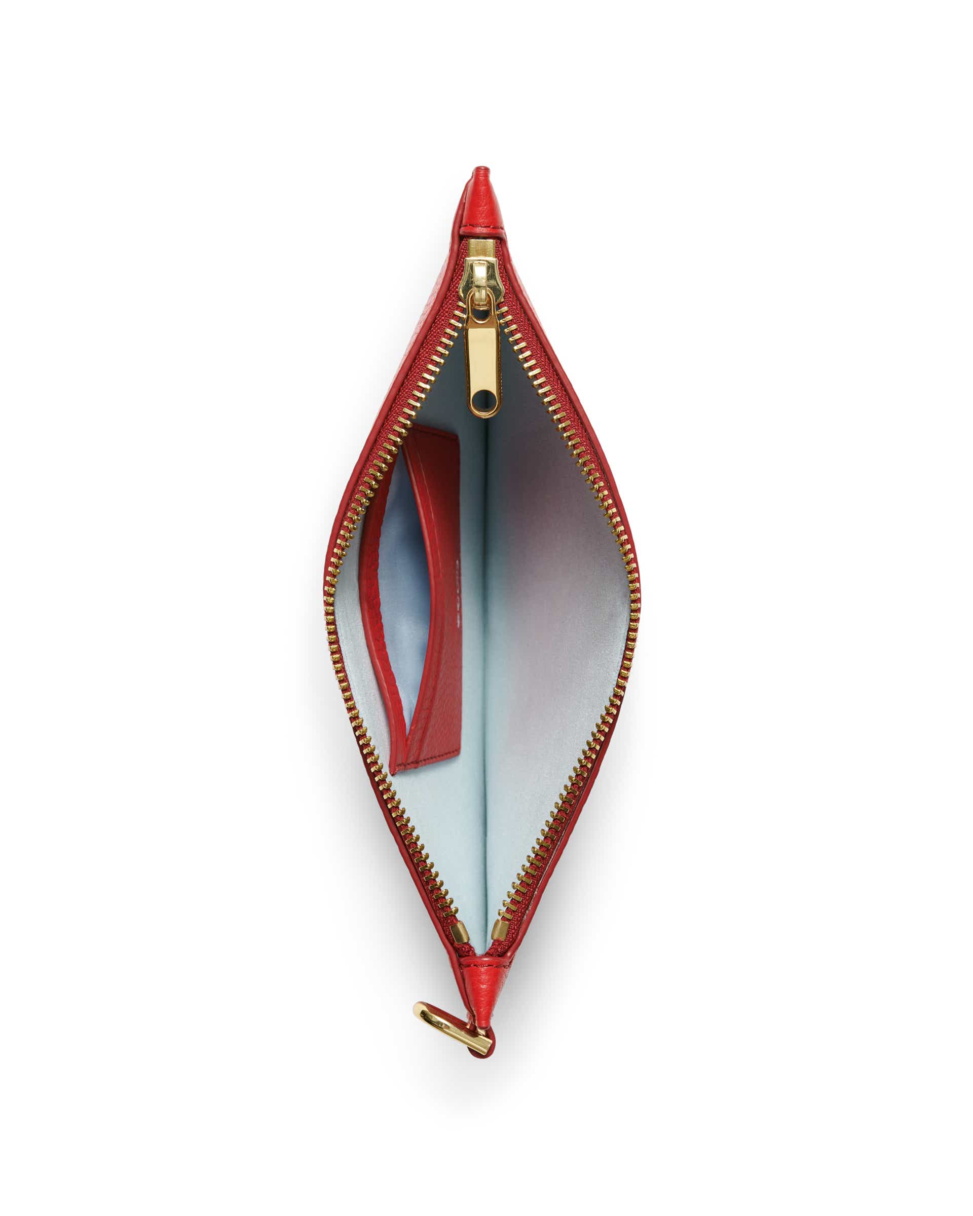 ECCO® Wristlet Pebbled Leather Pouch Bag - Red - Birdeye