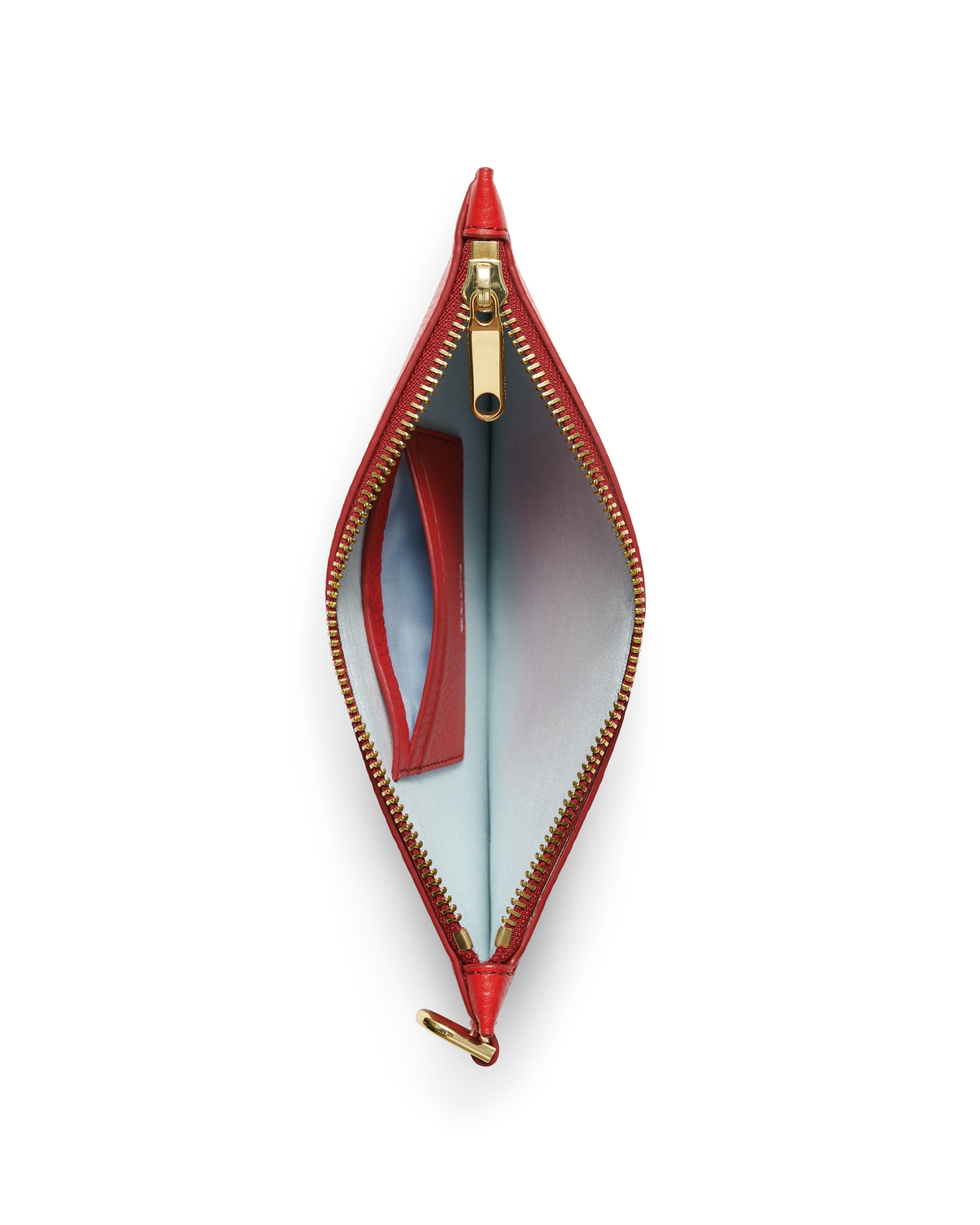 ECCO® Wristlet Pebbled Leather Pouch Bag - Red - Birdeye