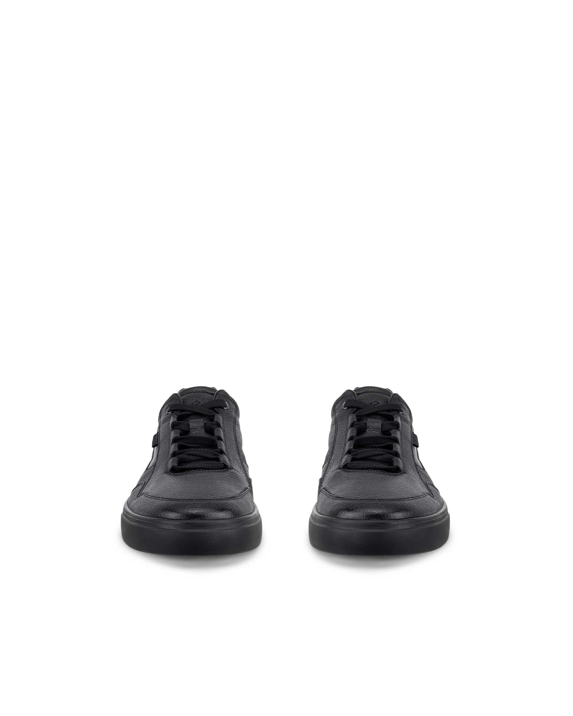 Men's ECCO® SOFT 10 Nubuck Sneaker - Black - Front pair