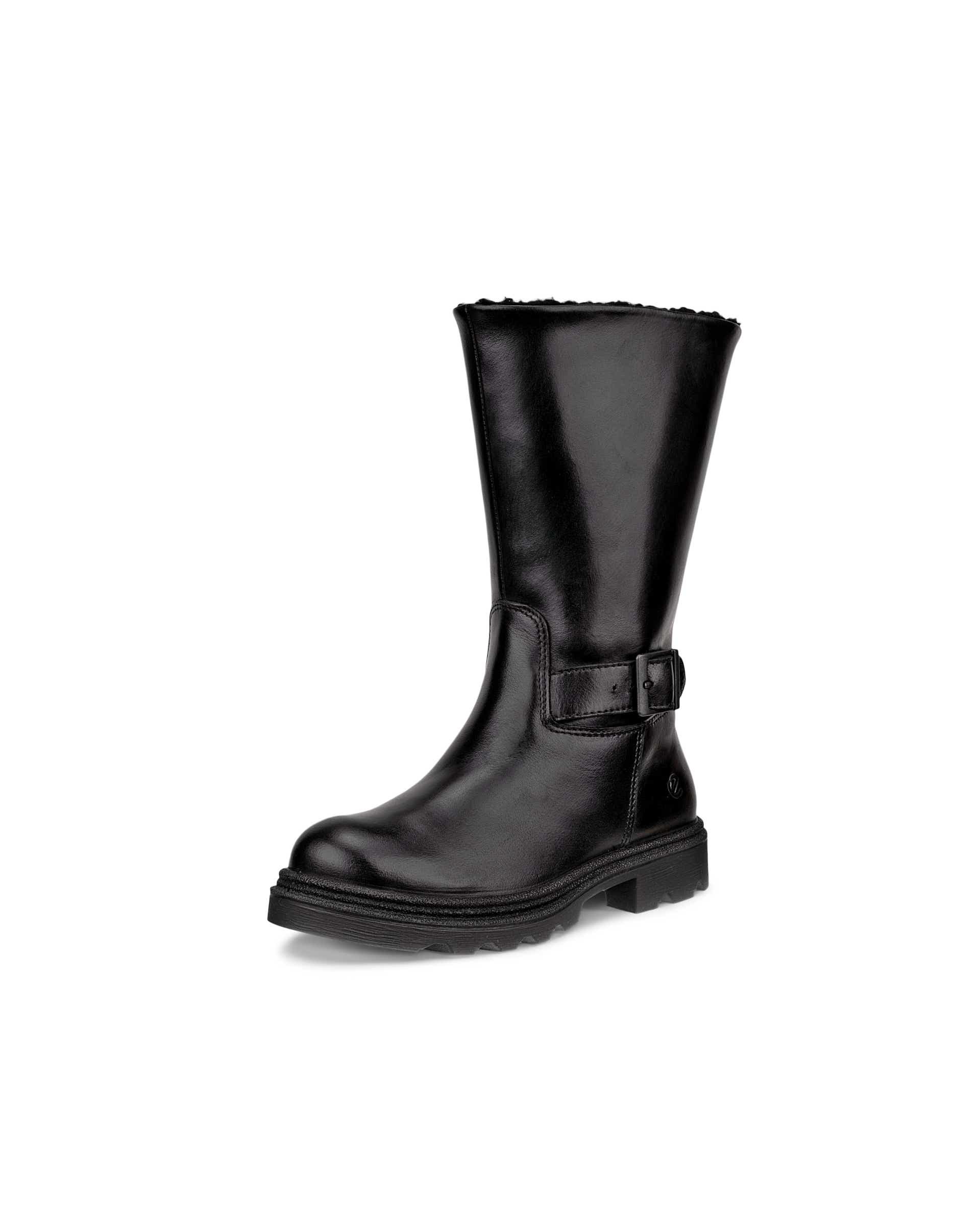 Kids' ECCO® Grainer Leather Waterproof High-Cut Boot - Black - Main