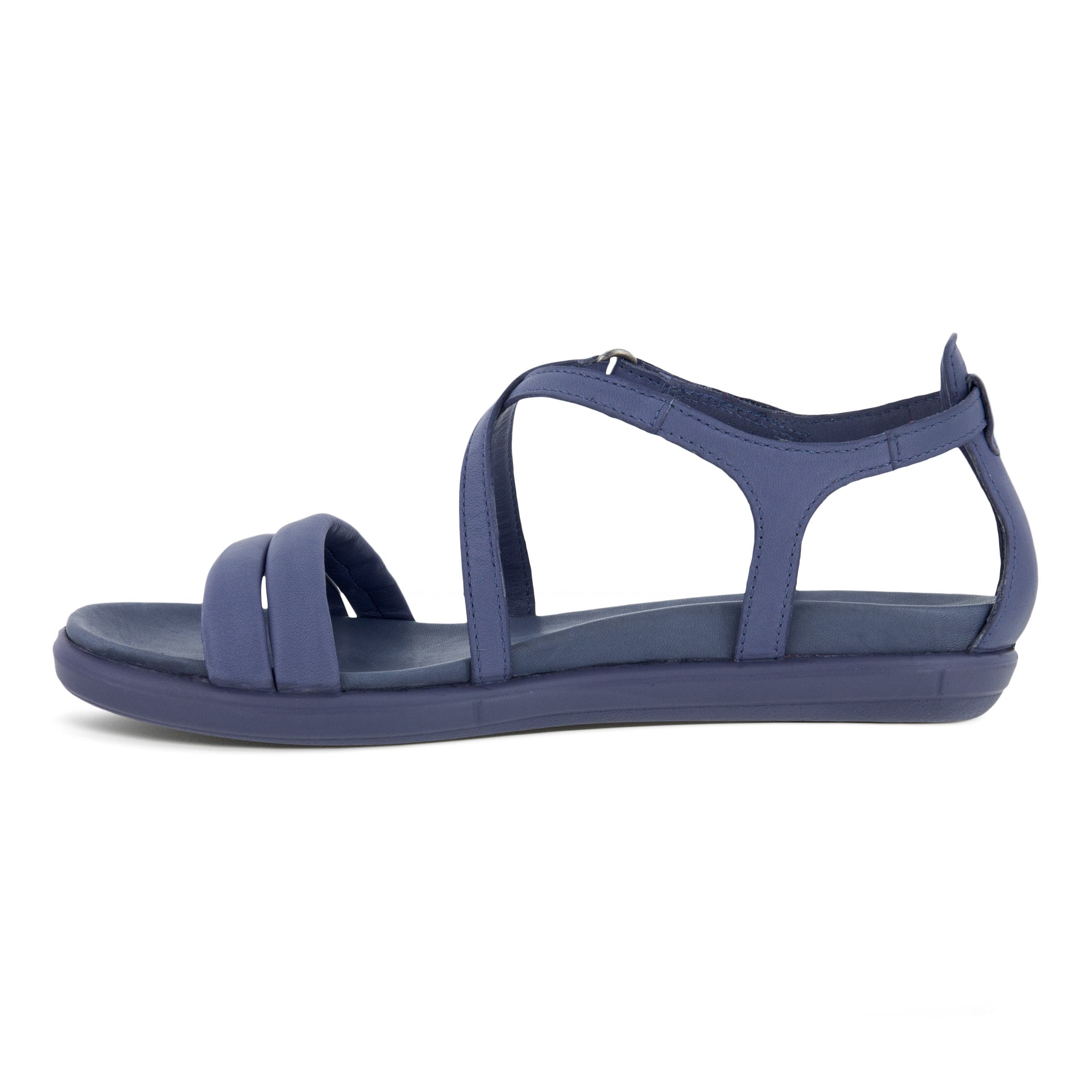 Women's ECCO® Simpil Leather Flat Sandal - Blue - Inside