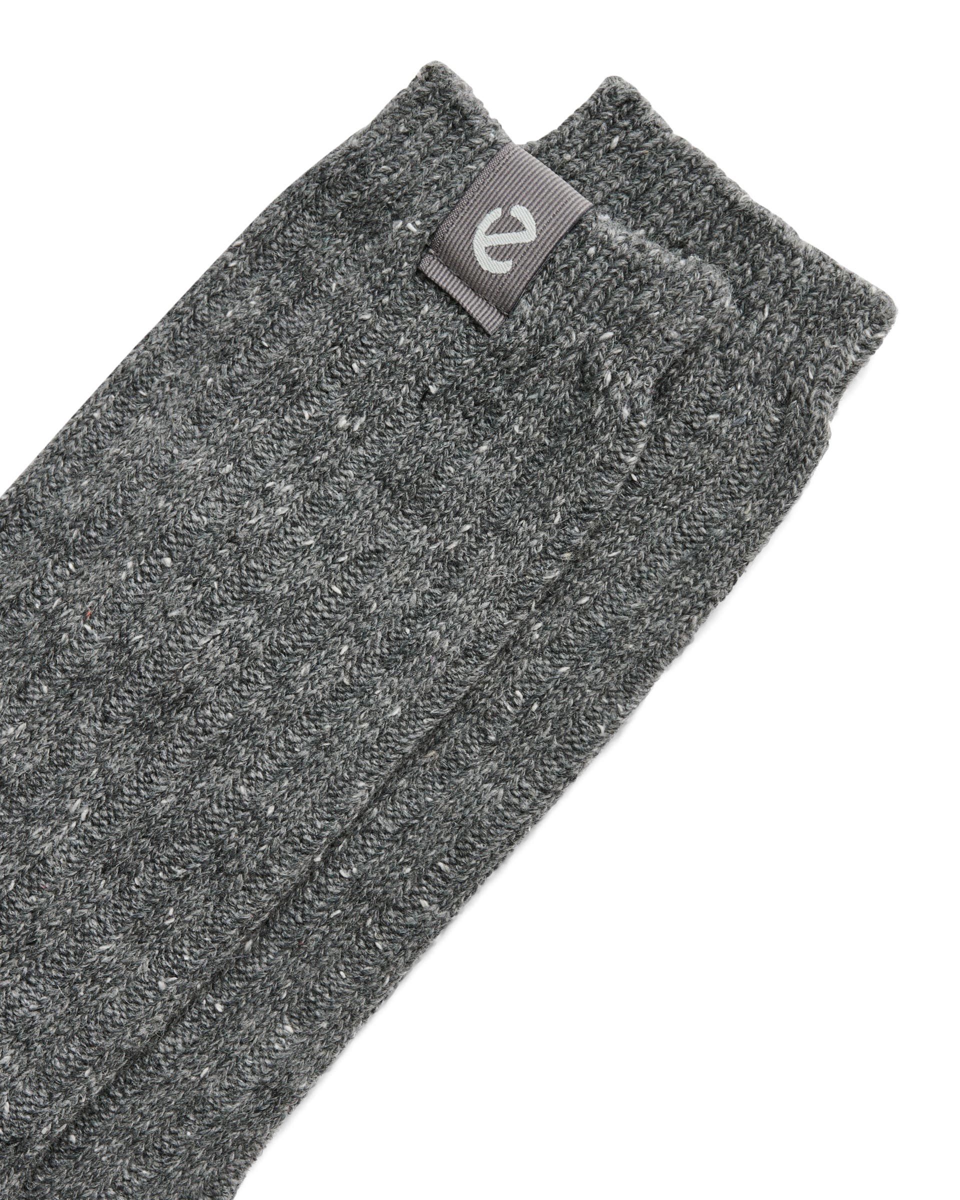 Unisex ECCO® Hygge Ribbed Mid-Cut Socks - Grey - Detail-1