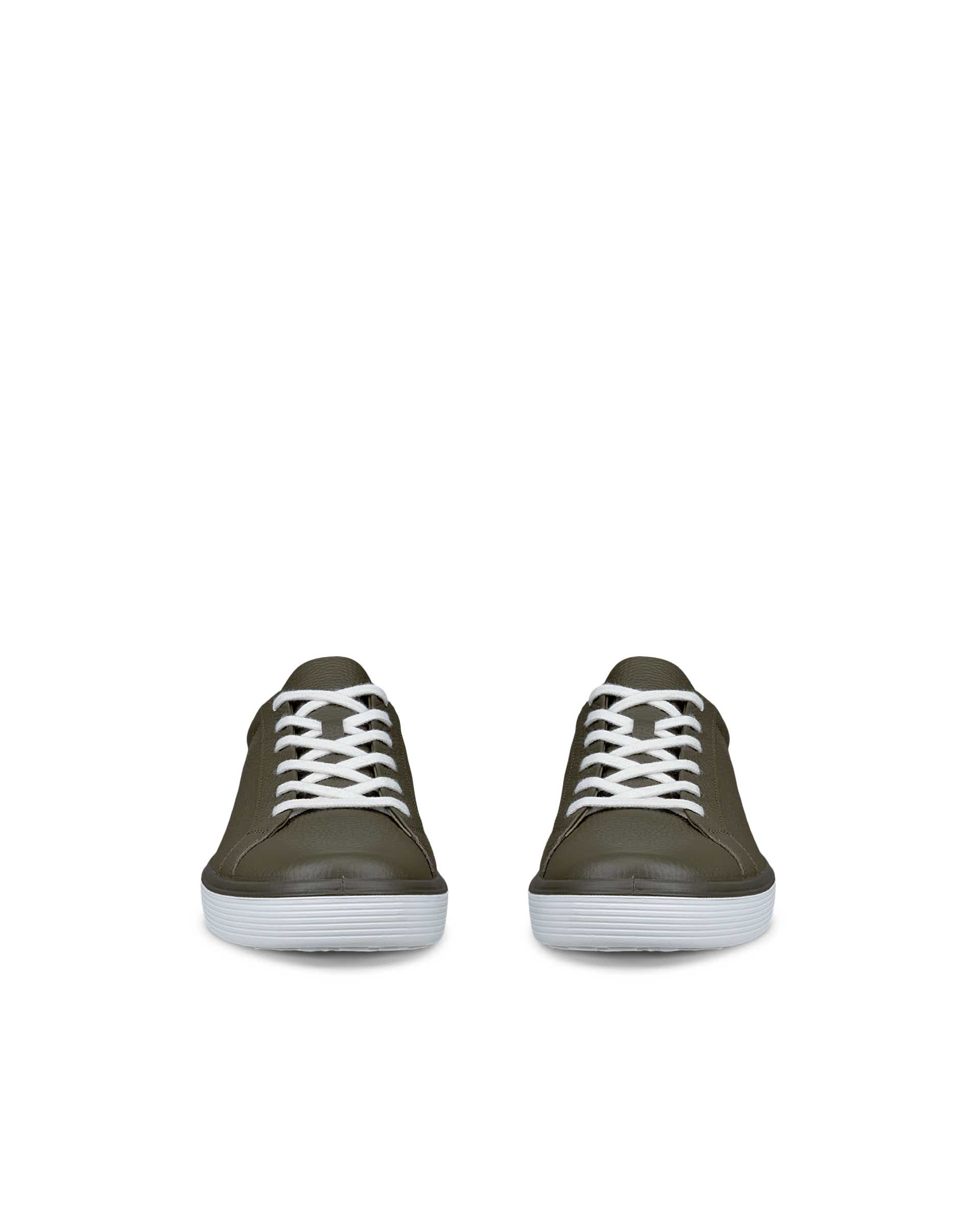 ECCO® SOFT 60 heren leren sneaker - Groen - Front pair