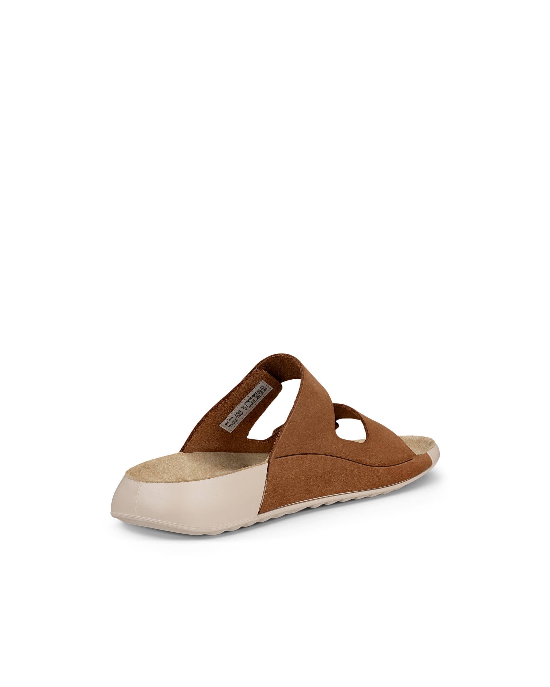 Women's ECCO® Cozmo Nubuck Two Strap Sandal - Brown - Back