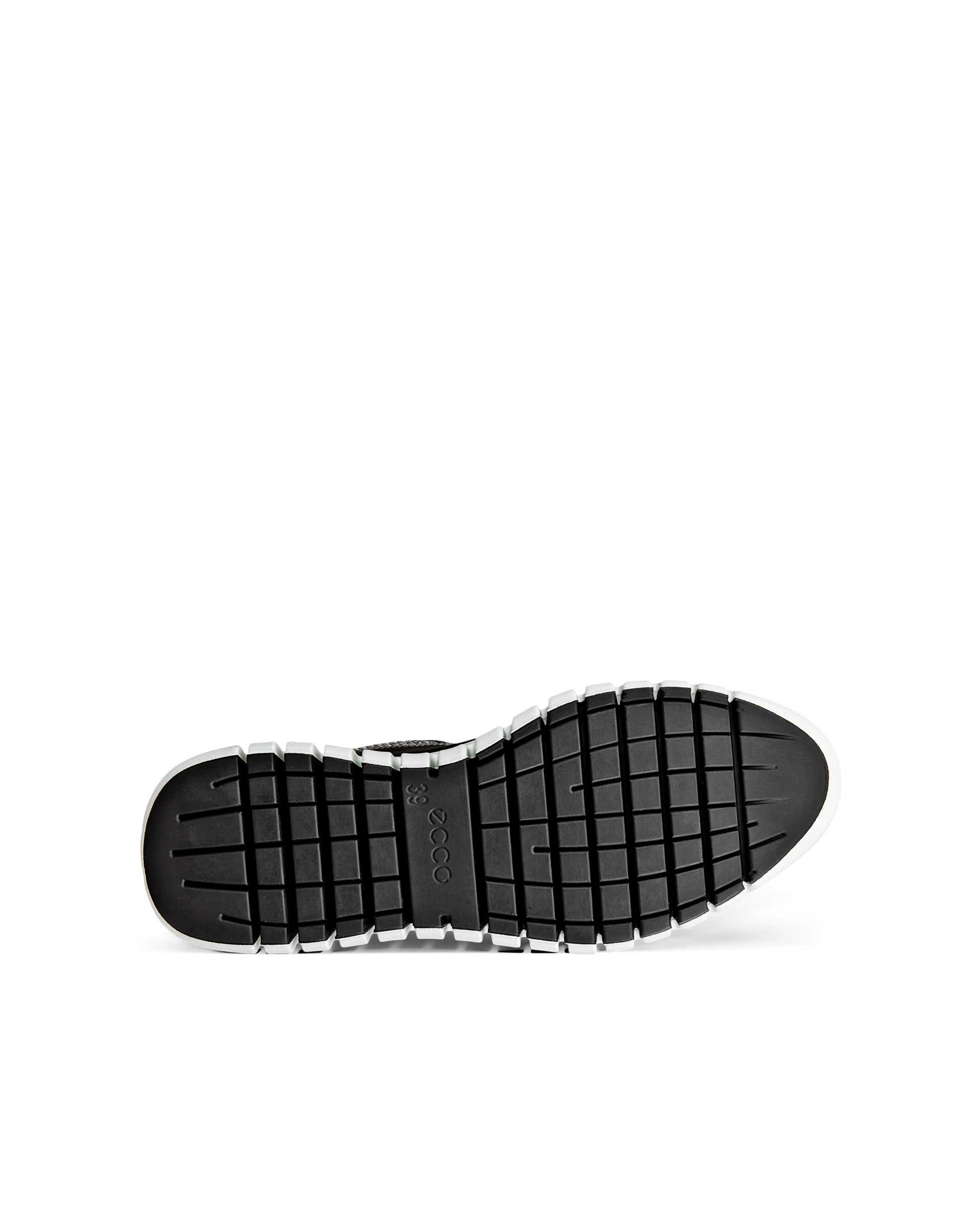 Women's ECCO® GRUUV Leather Trainer - Black - Sole