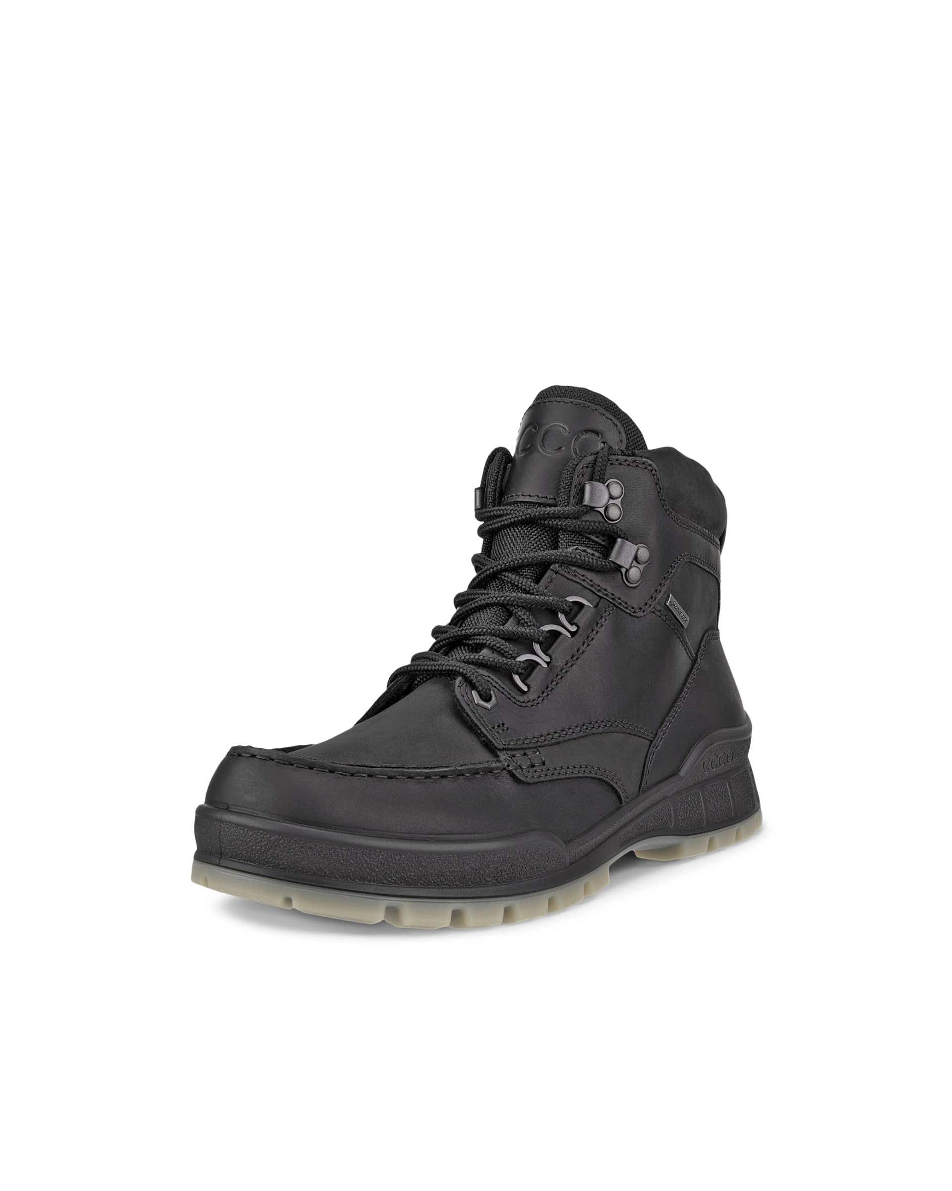 ECCO® Track 25 chaussures de plein air mi-hautes en cuir Gore-Tex pour homme - Noir - Main