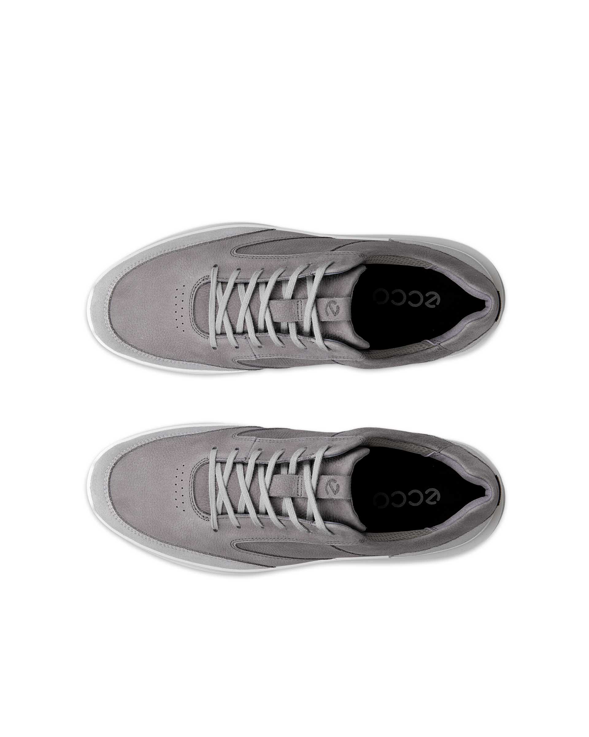 Men's ECCO® CITY STRIDE Nubuck Sneaker - Gray - Top left pair