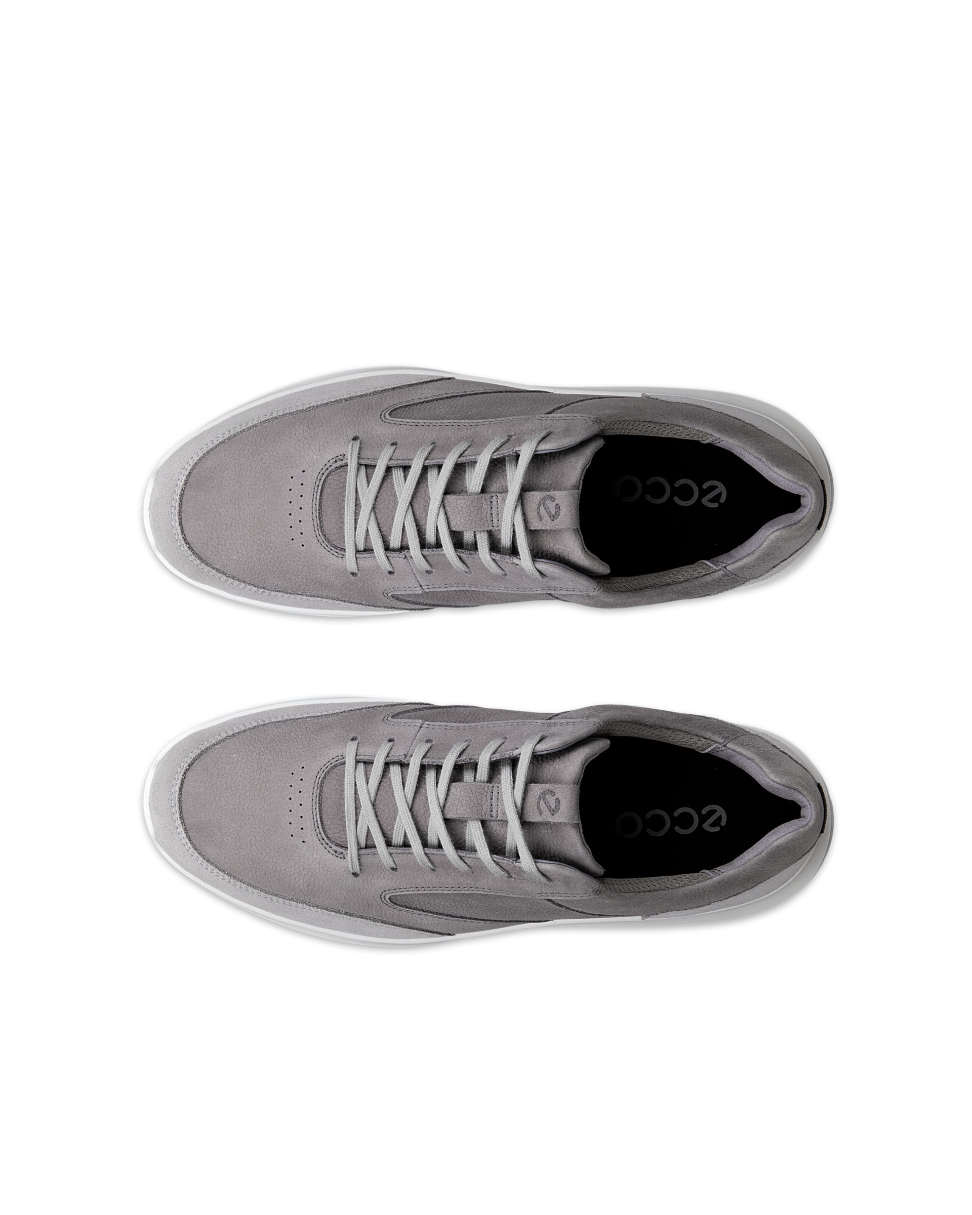 Men's ECCO® CITY STRIDE Nubuck Sneaker - Gray - Top left pair