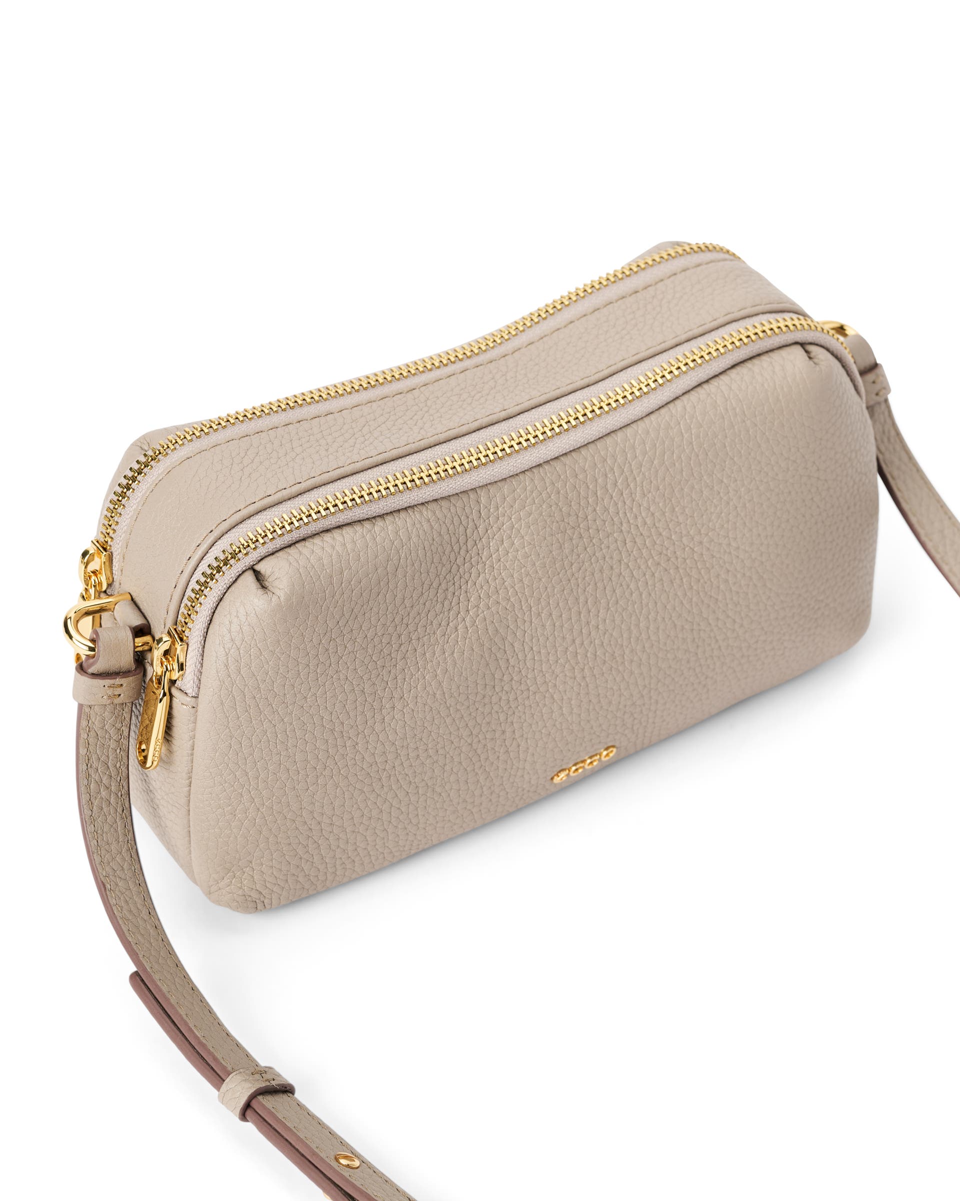 Skórzana torebka listonoszka ECCO® Camera Bag - Beżowy - Detail-2