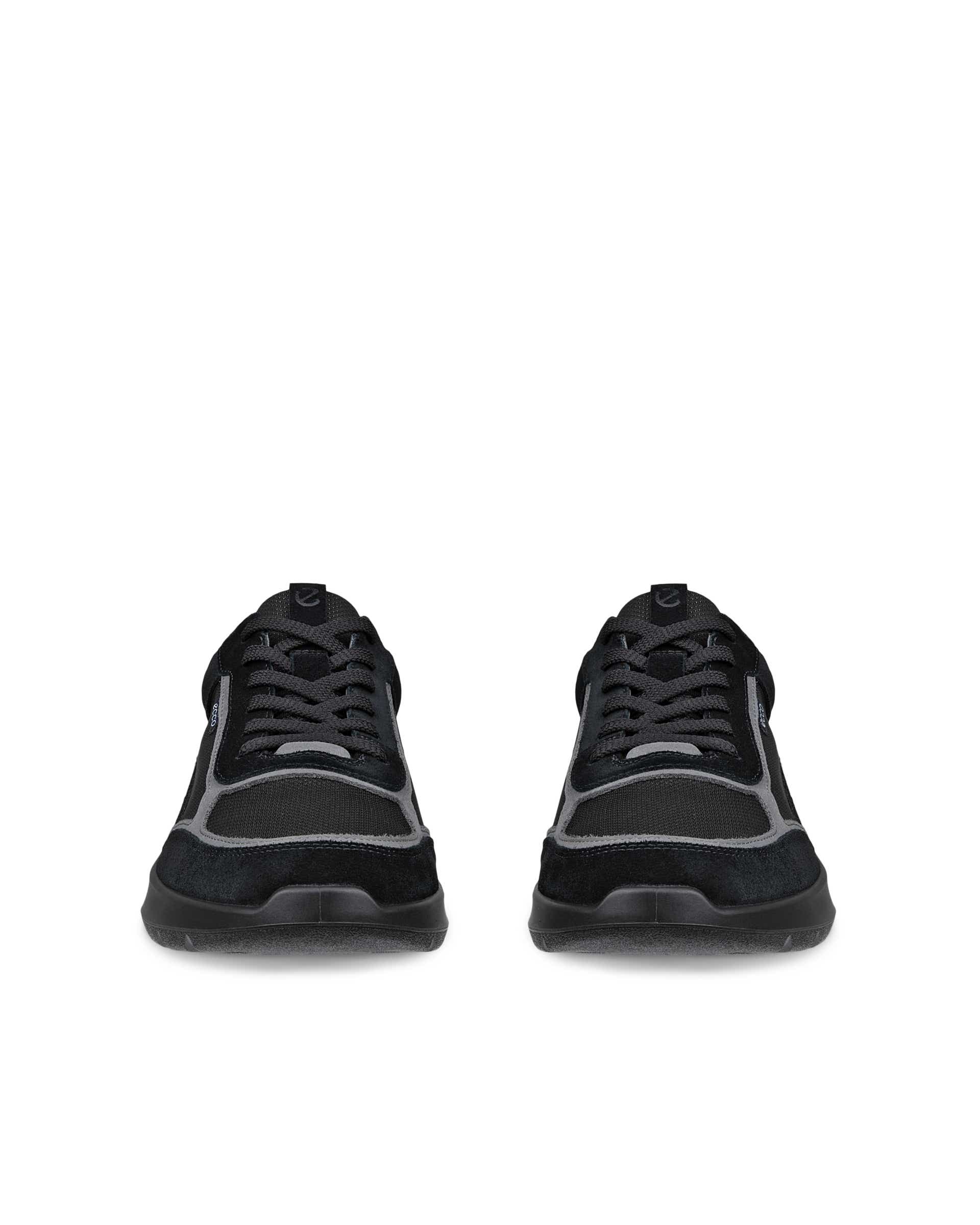Men's ECCO® CITY STRIDE Leather Sneaker - Black - Front pair