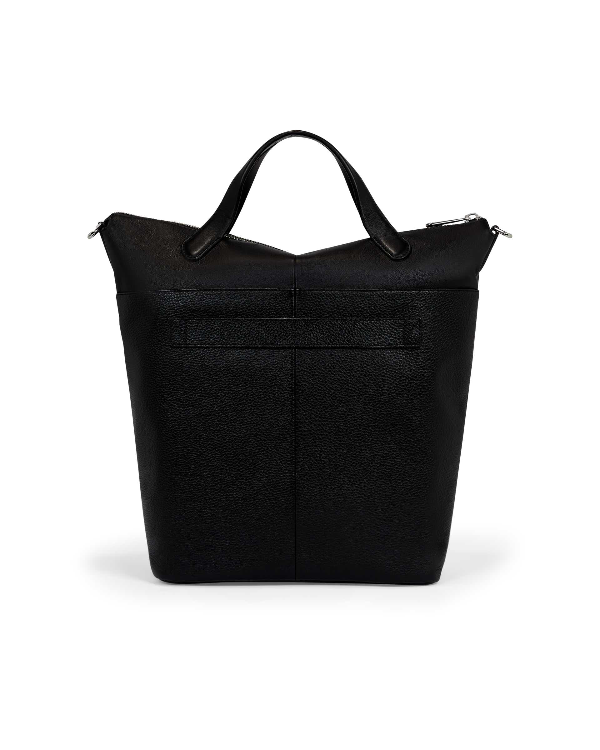 ECCO® Textureblock Leather Tote Bag - Black - Back