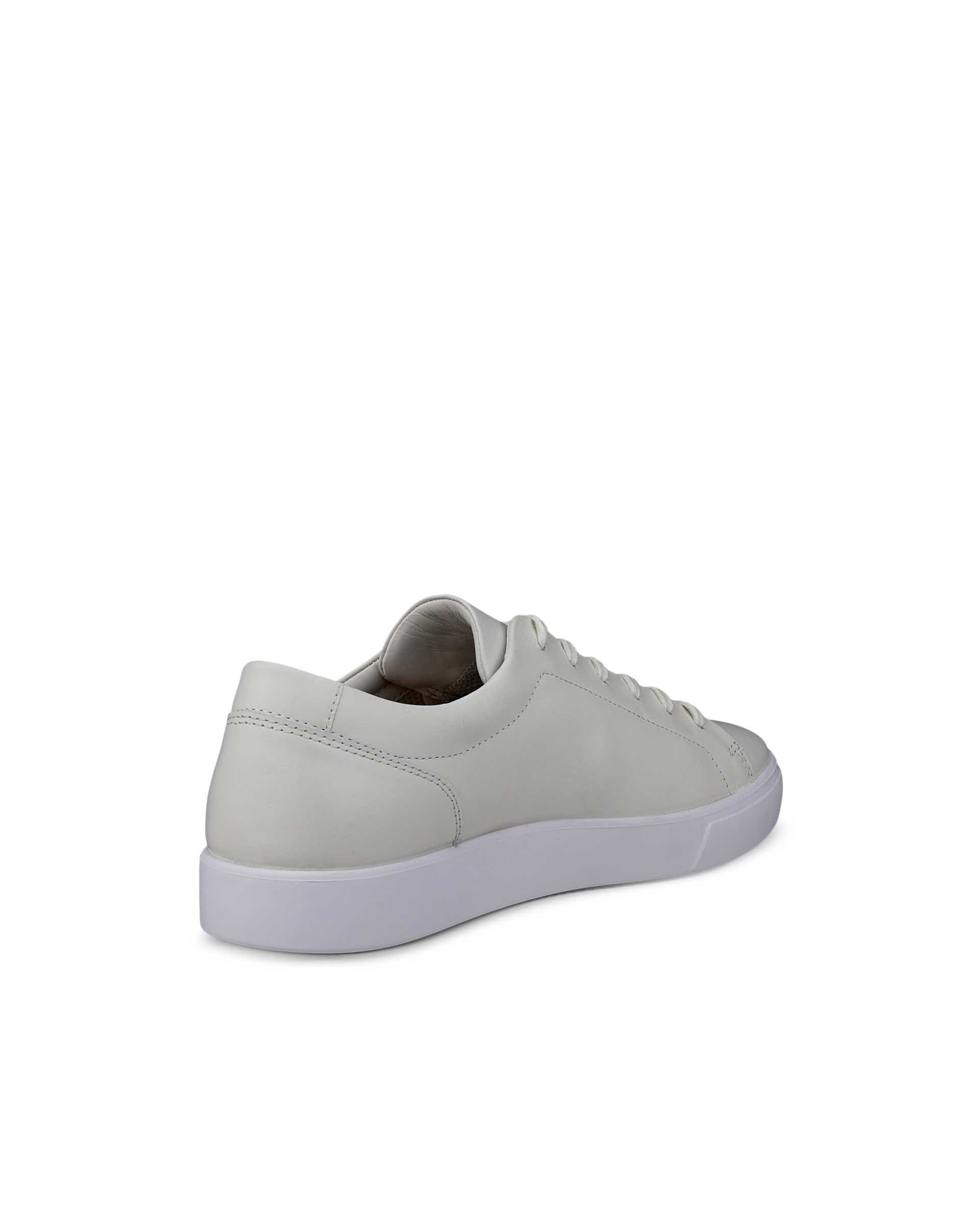 Men's ECCO® SOFT 10 Leather Trainer - White - Back