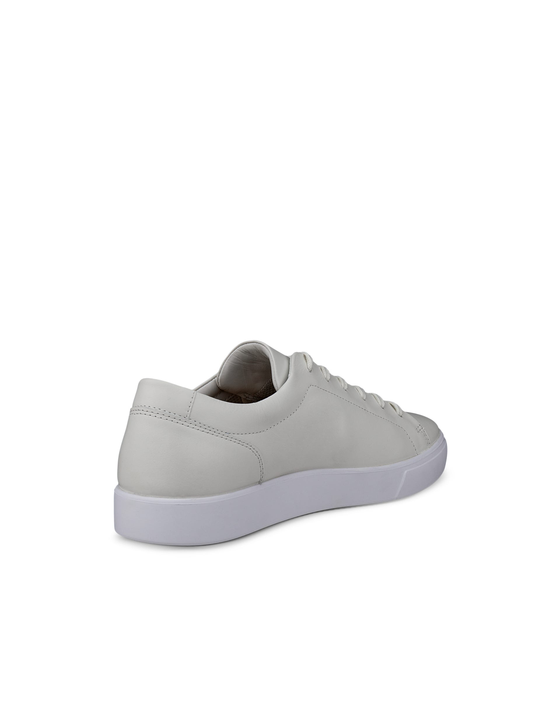 Men's ECCO® SOFT 10 Leather Trainer - White - Back