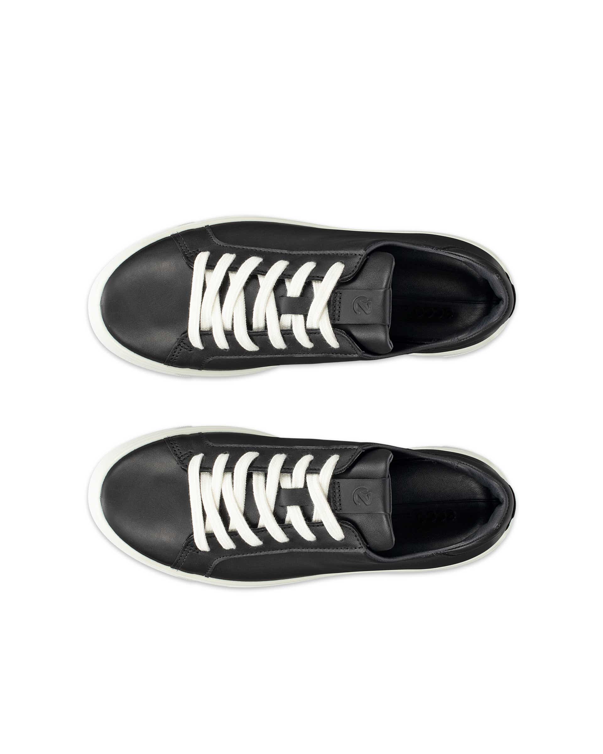 ECCO® STREET TRAY baskets en cuir pour femme - Noir - Top left pair