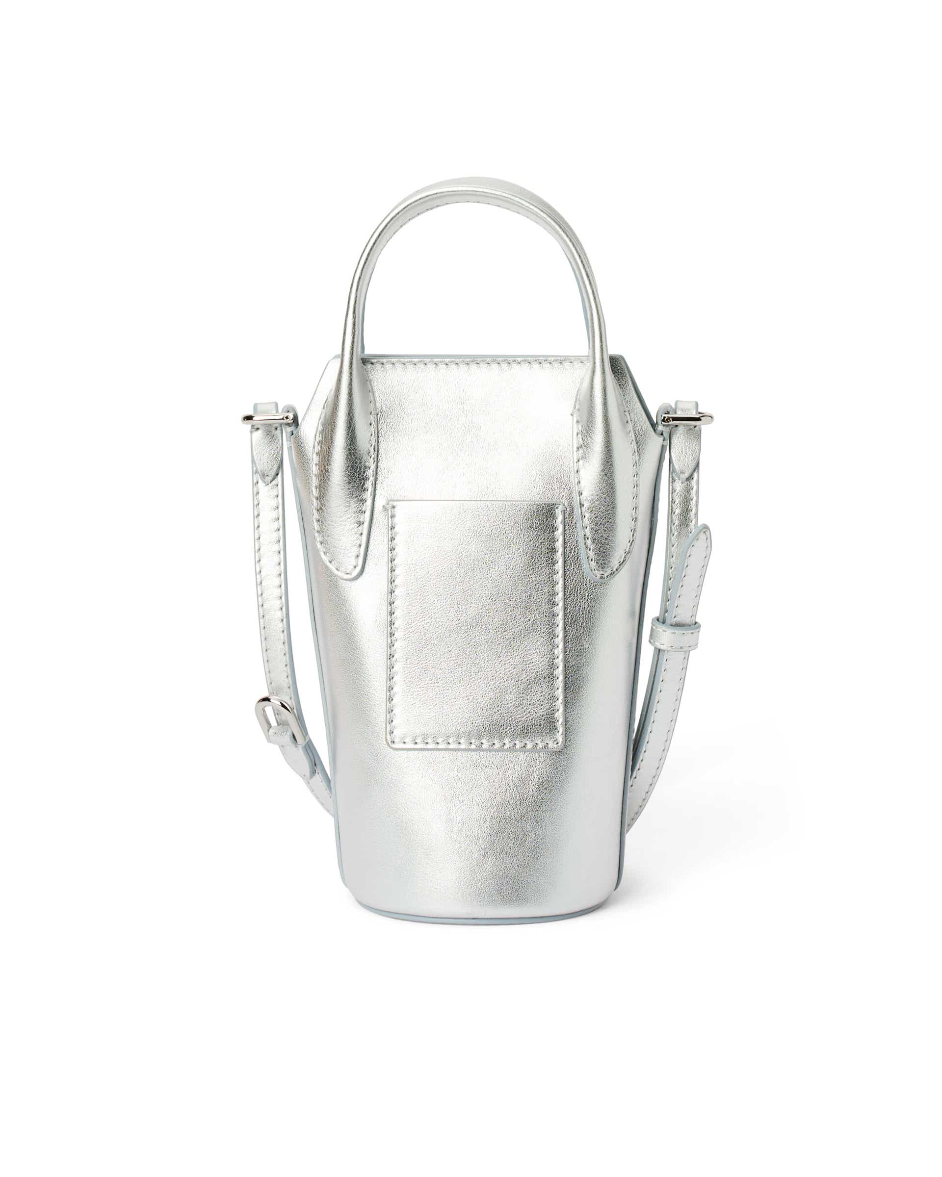 ECCO® POT BAG ženske kožna uža duboka torba - Srebrna - Back
