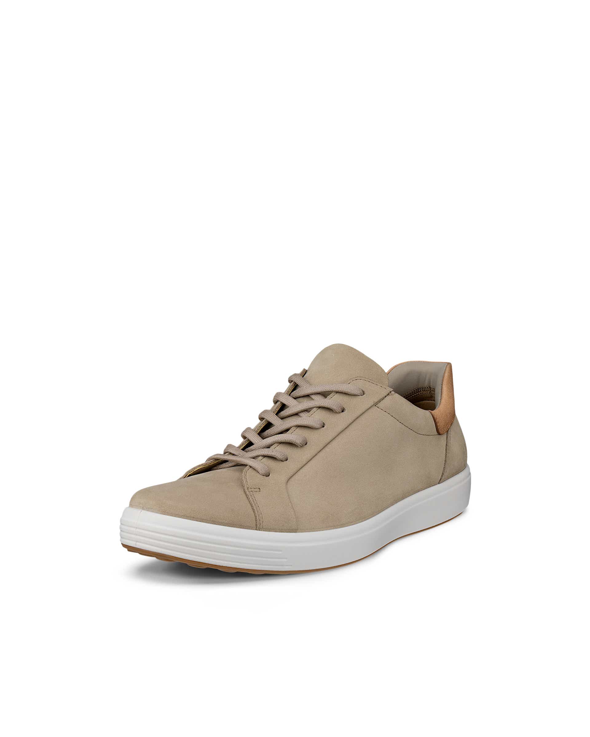 ECCO® SOFT 7 sko i nubuck med snørebånd til herrer - Brun - Main