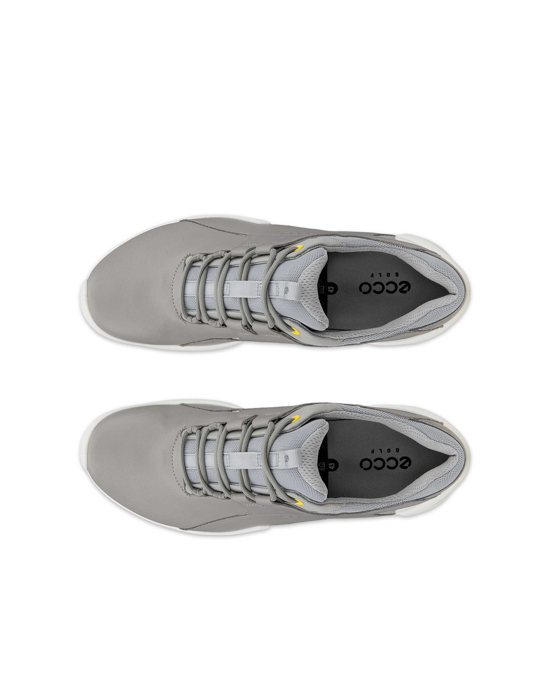 Men's ECCO® Golf Biom Tour Leather Waterproof Golf Spikes - Grey - Top left pair