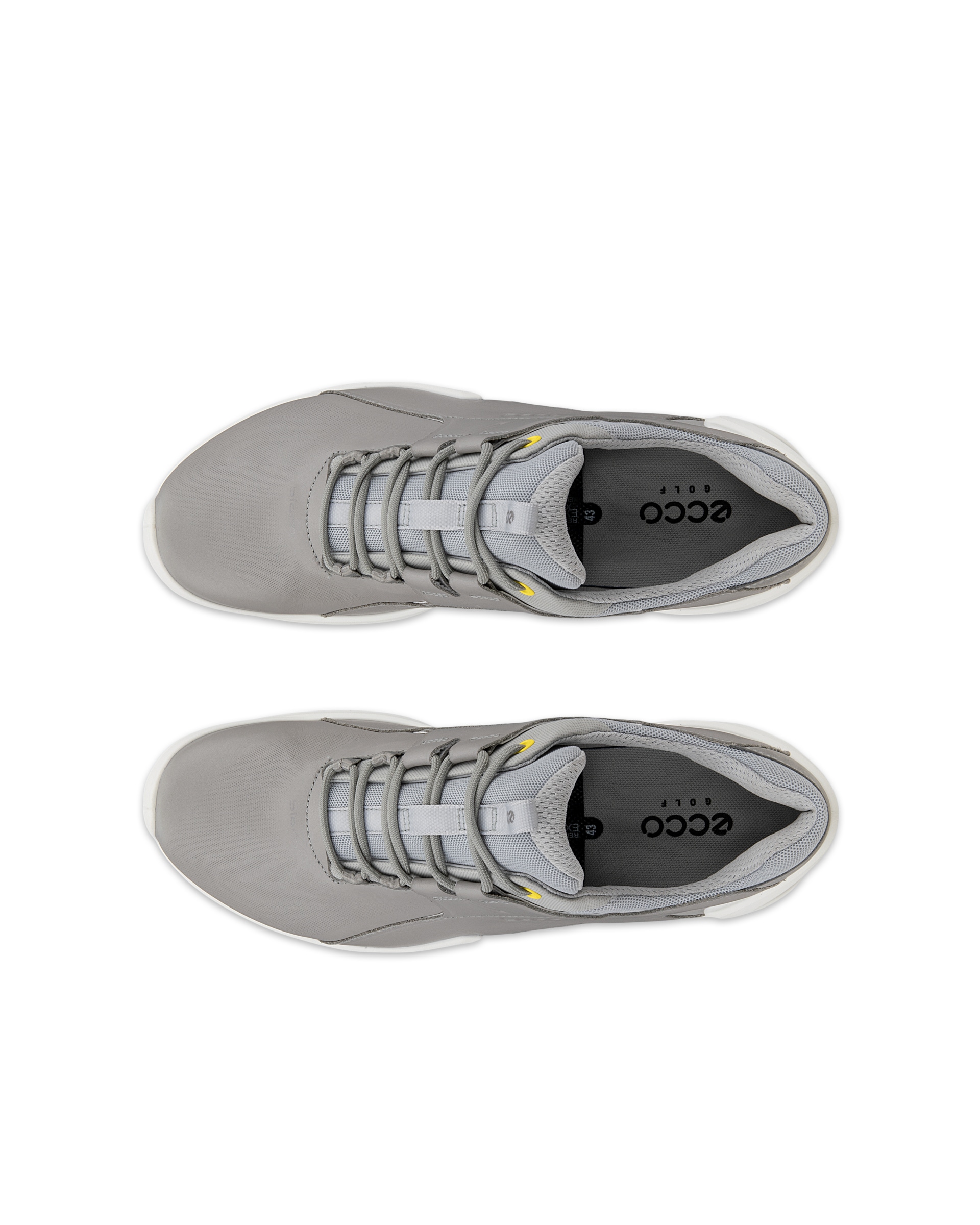 Men's ECCO® Golf Biom Tour Leather Waterproof Golf Spikes - Grey - Top left pair