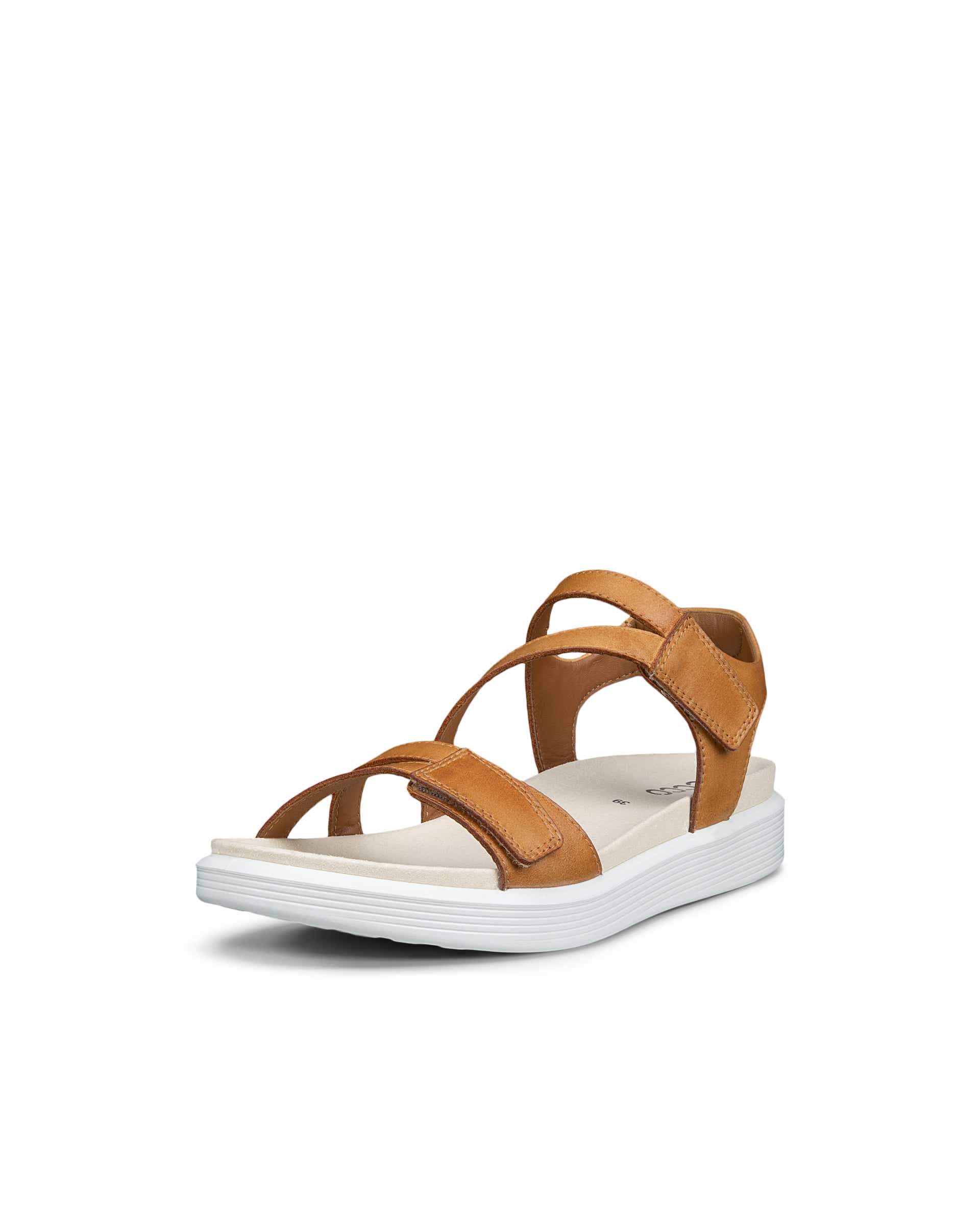 Women's ECCO® Soft Sandal Leather Sandal - Brown - Main