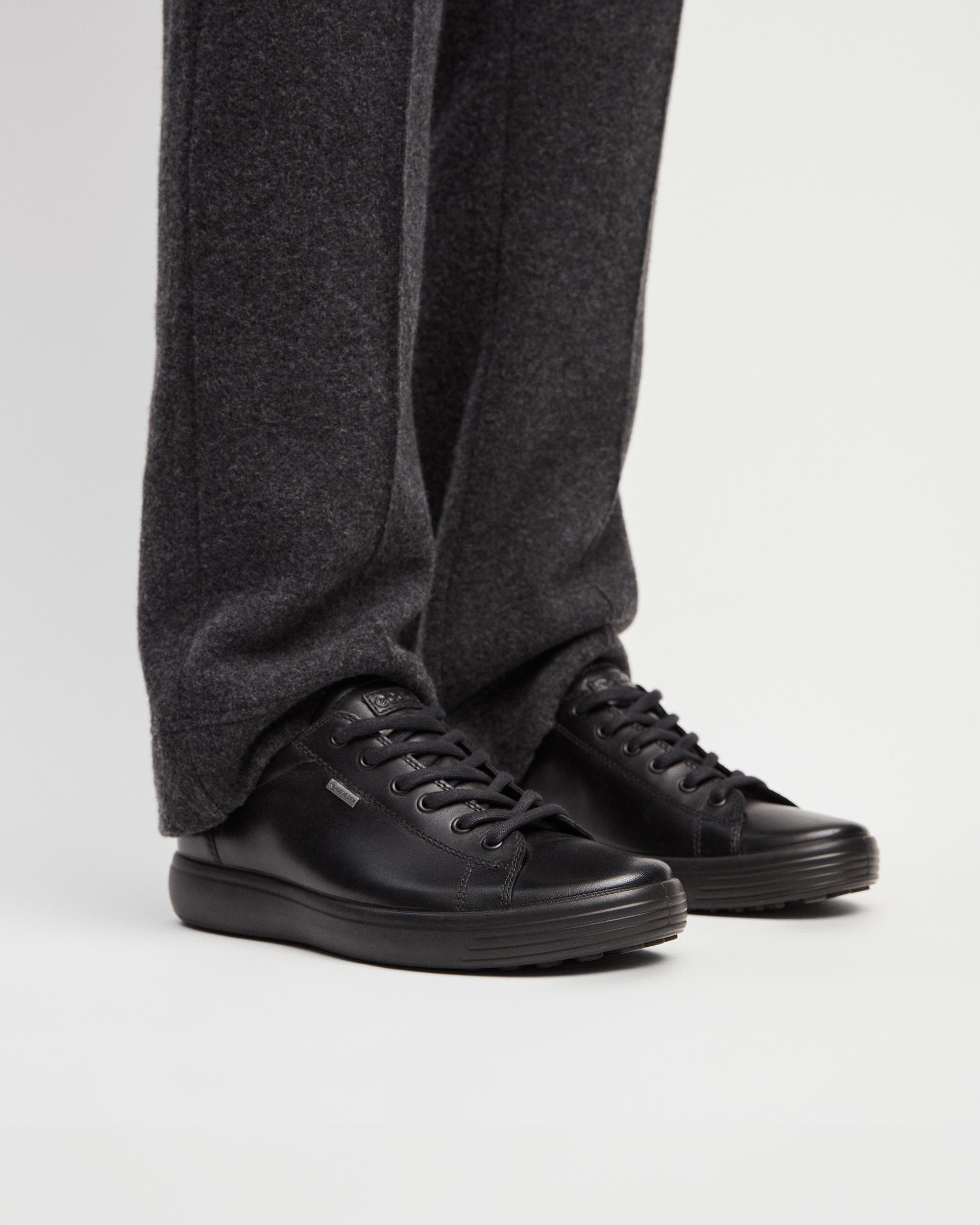 ECCO® Soft 7 sneakers i læder til herrer - Sort - Lifestyle image-1