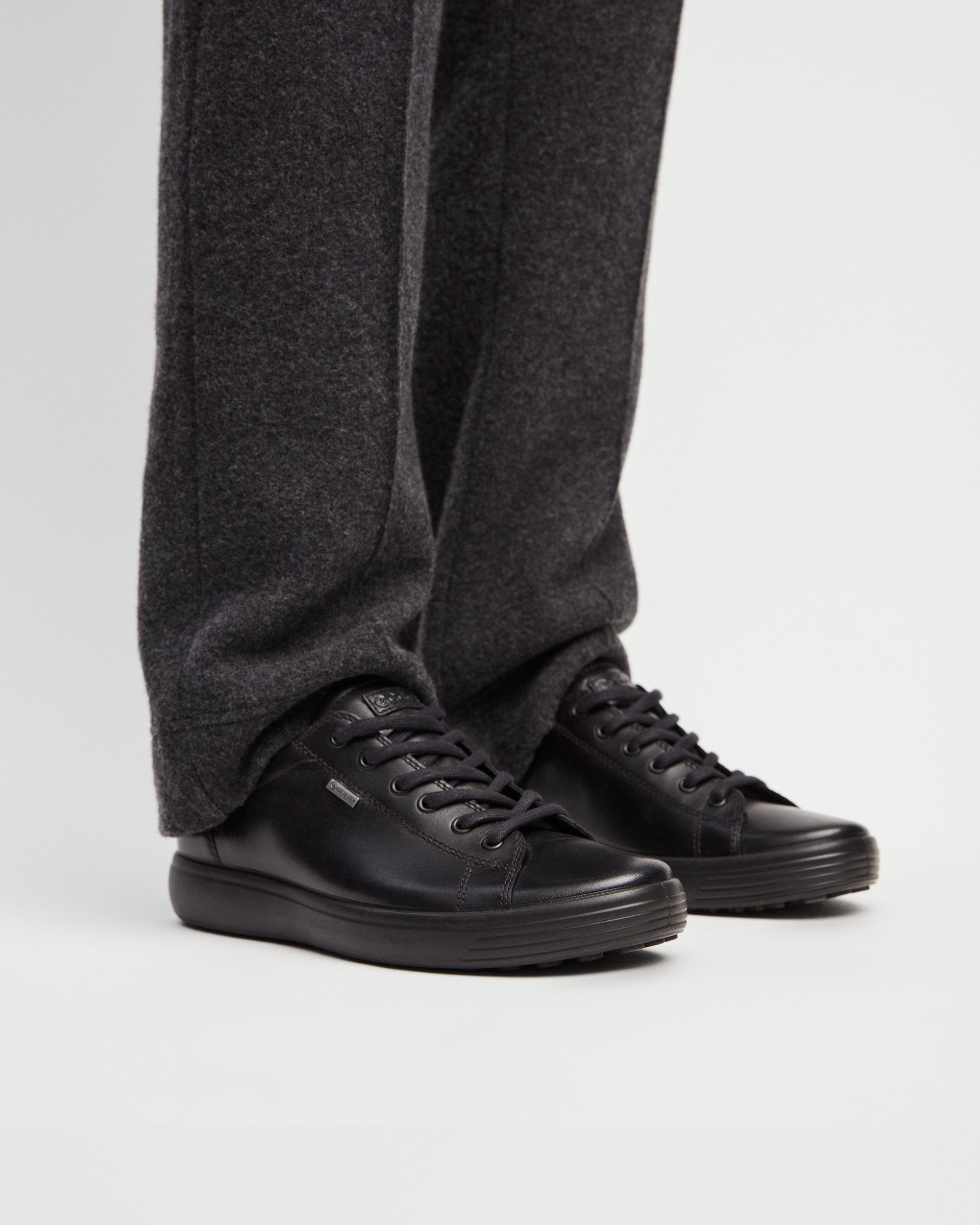 ECCO® Soft 7 sneakers i læder til herrer - Sort - Lifestyle image-1