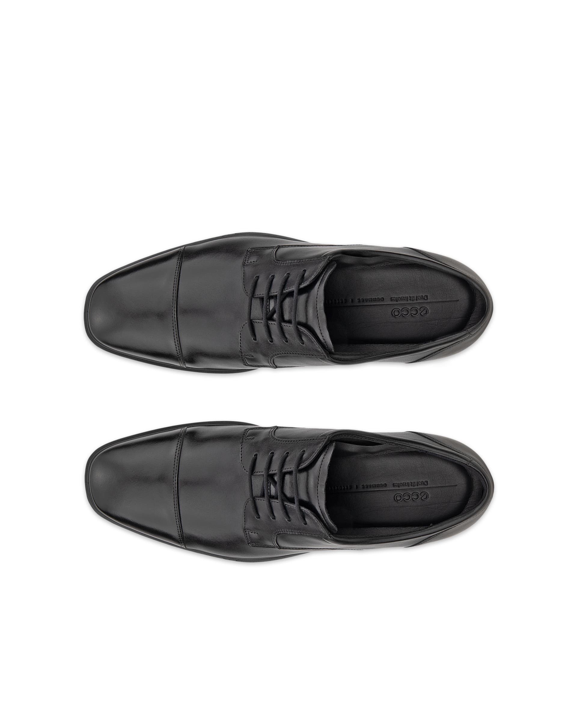 Men's ECCO® Metropole Milan Leather Derby Shoe - Black - Top left pair