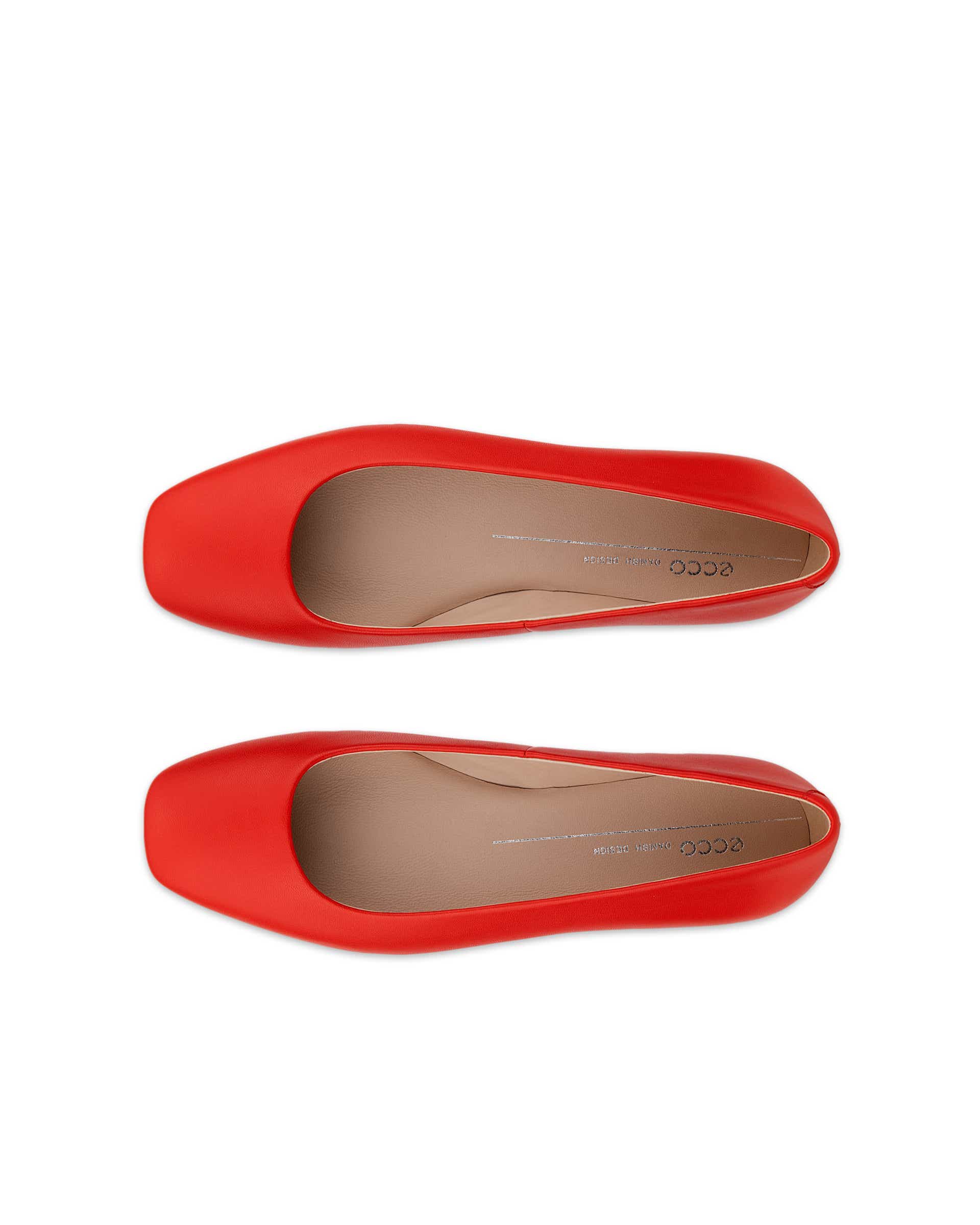 ECCO Margot ウィメンズ レザーバレリーナ - レッド - Top left pair
