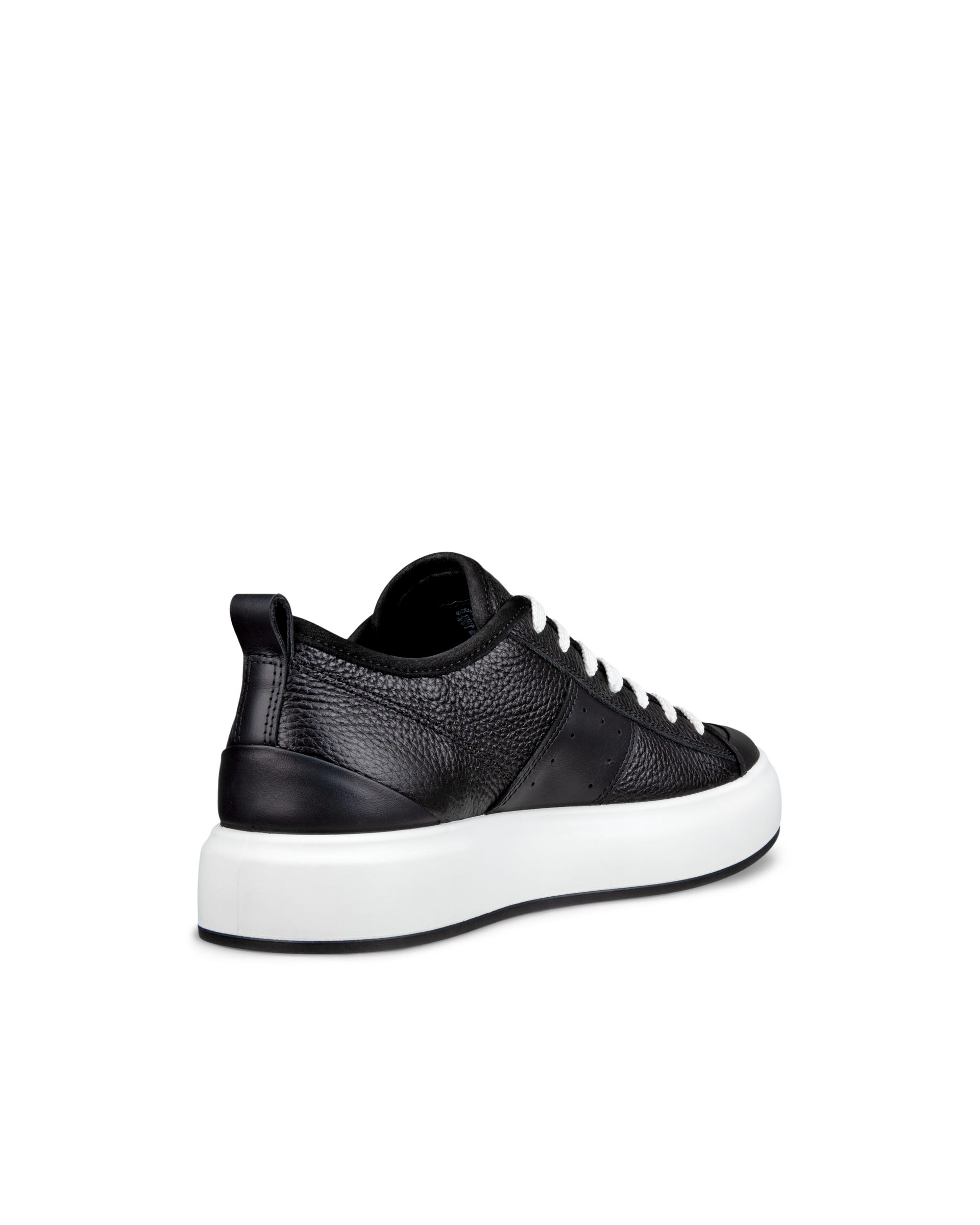 Women's ECCO® Street Ace Leather Sneaker - Black - Back