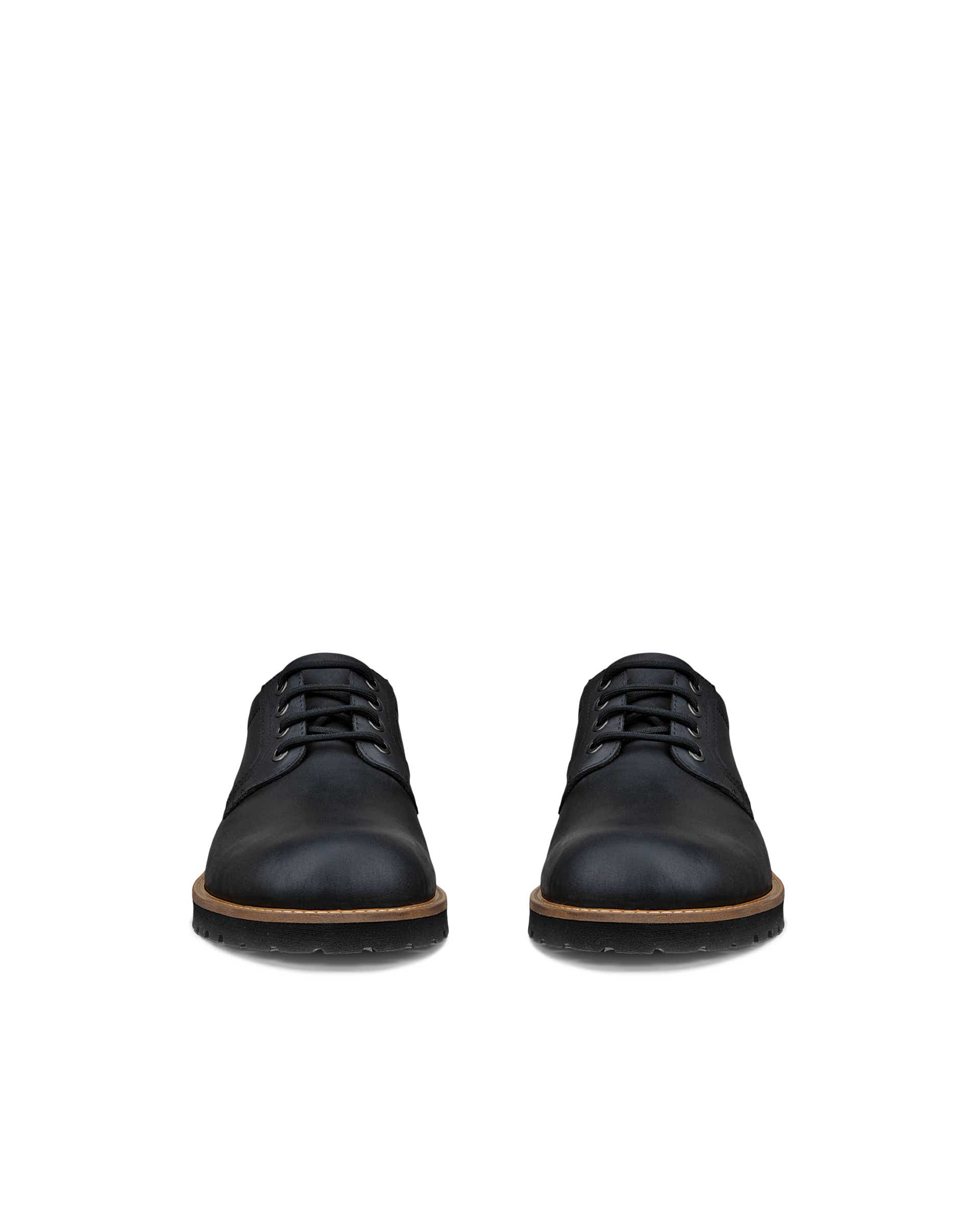 Men's ECCO® Jamestown Leather Derby Shoe - Black - Front pair