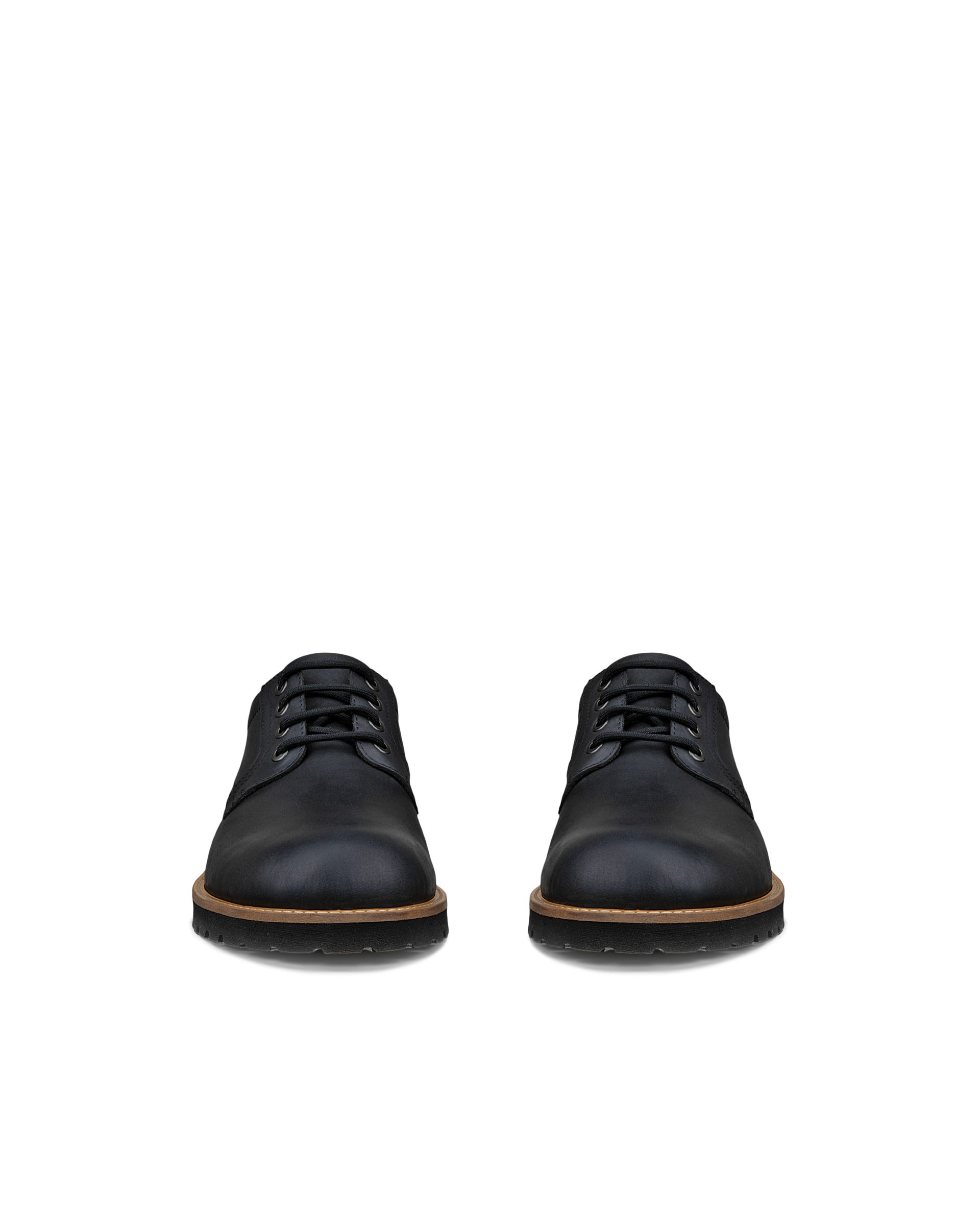 Men's ECCO® Jamestown Leather Derby Shoe - Black - Front pair