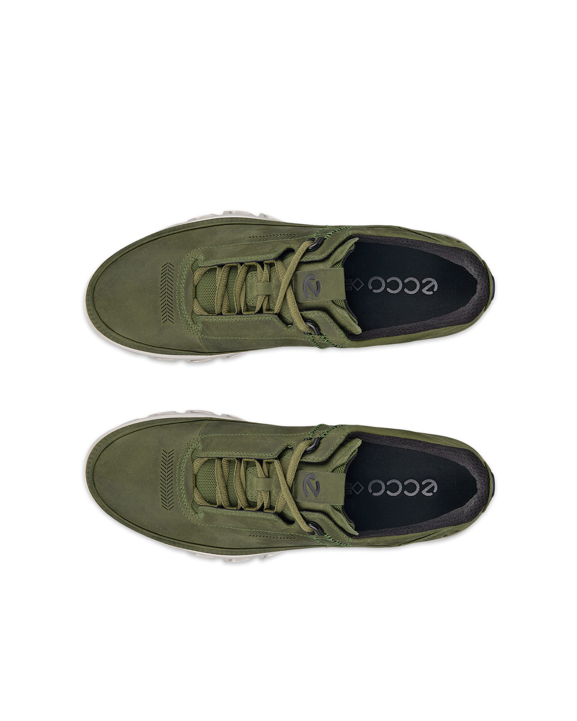 Men's ECCO® Multi-Vent Nubuck Gore-Tex Shoe - Green - Top left pair