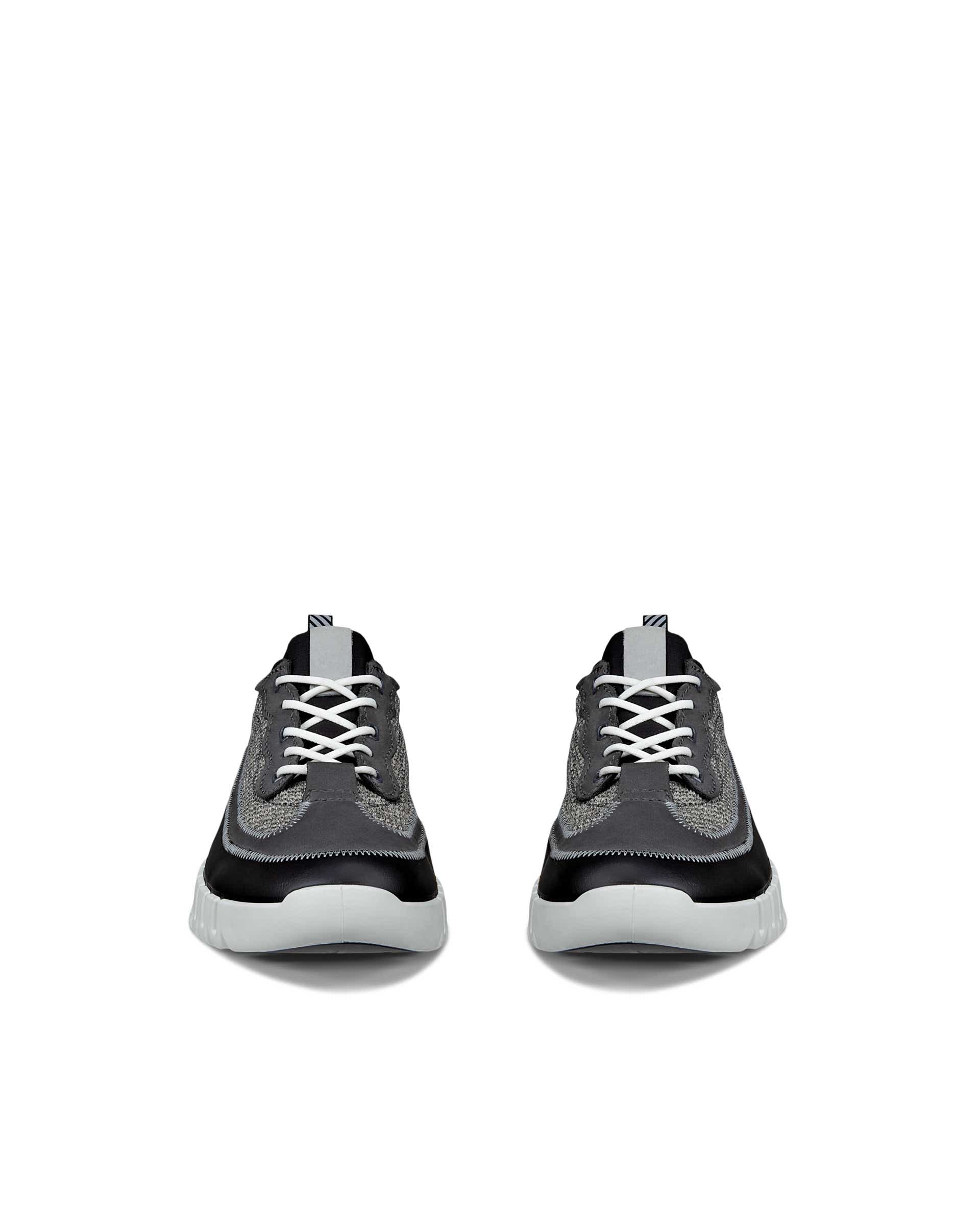ECCO® GRUUV heren leren sneaker - Zwart - Front pair
