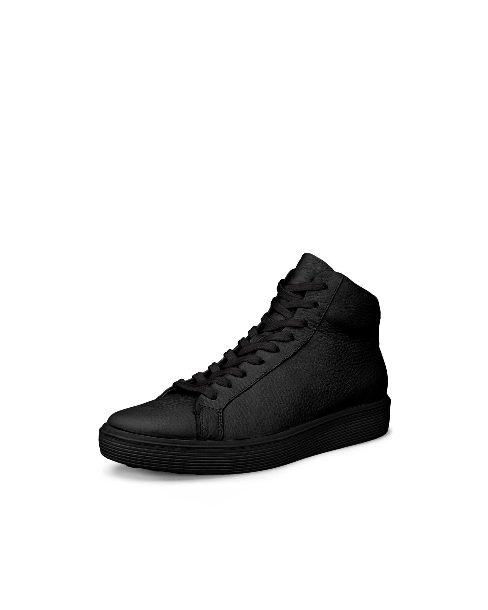 ECCO Soft 60 ウィメンズ レザーハイカットスニーカー | ブラック