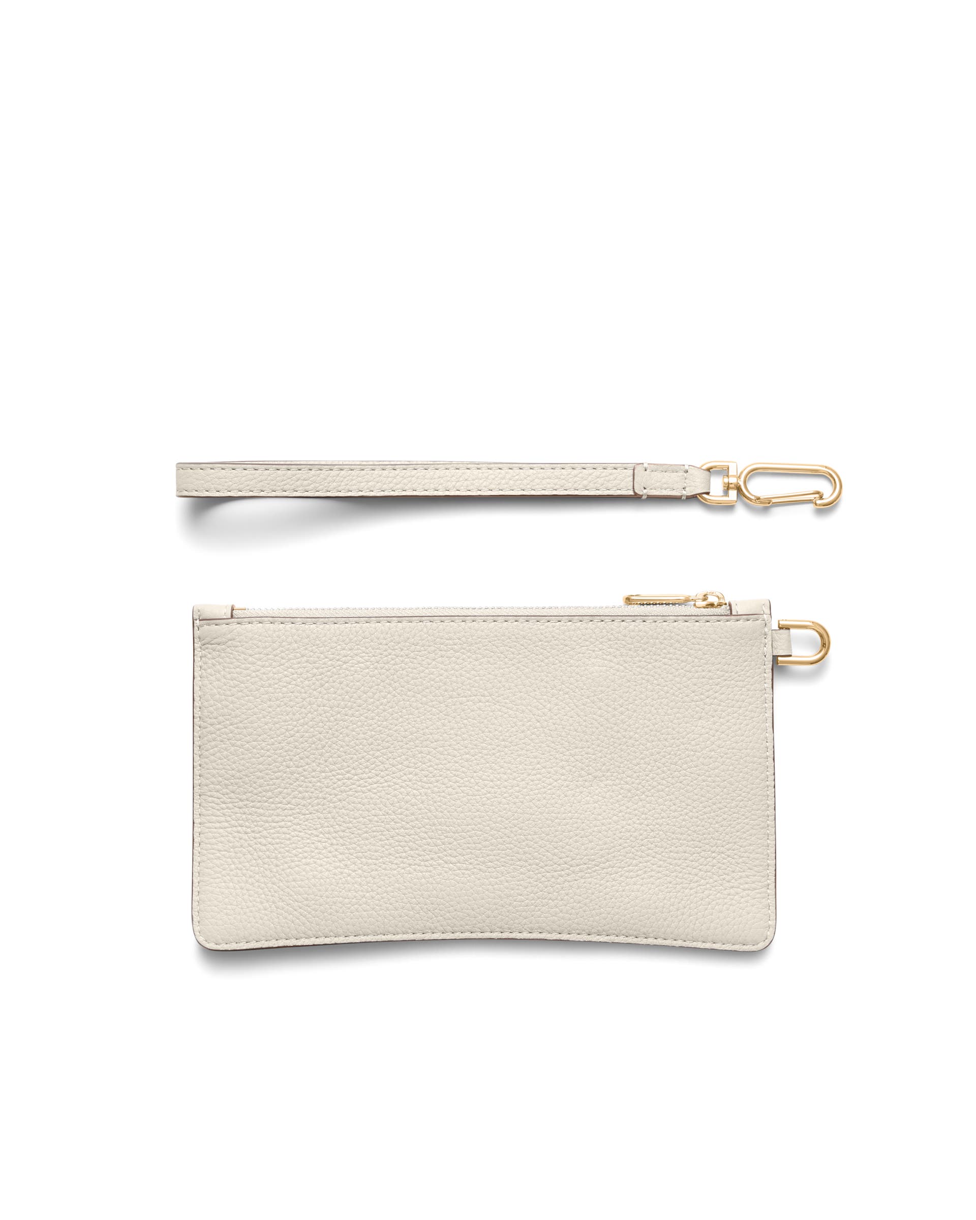 ECCO® Wristlet Soft Pebbled Leather Pouch Bag - Beige - Back