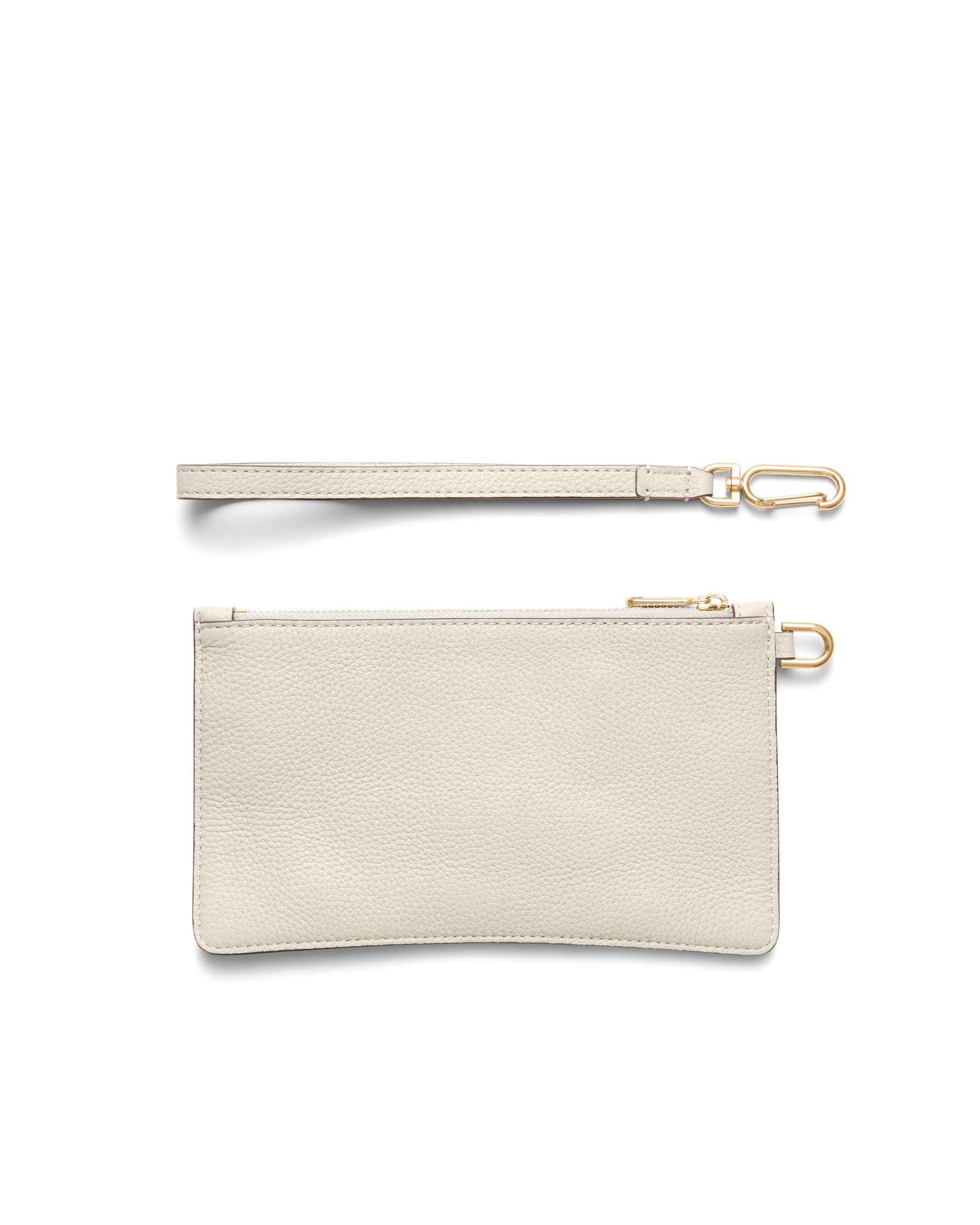 ECCO® Wristlet Soft Pebbled Leather Pouch Bag - Beige - Back