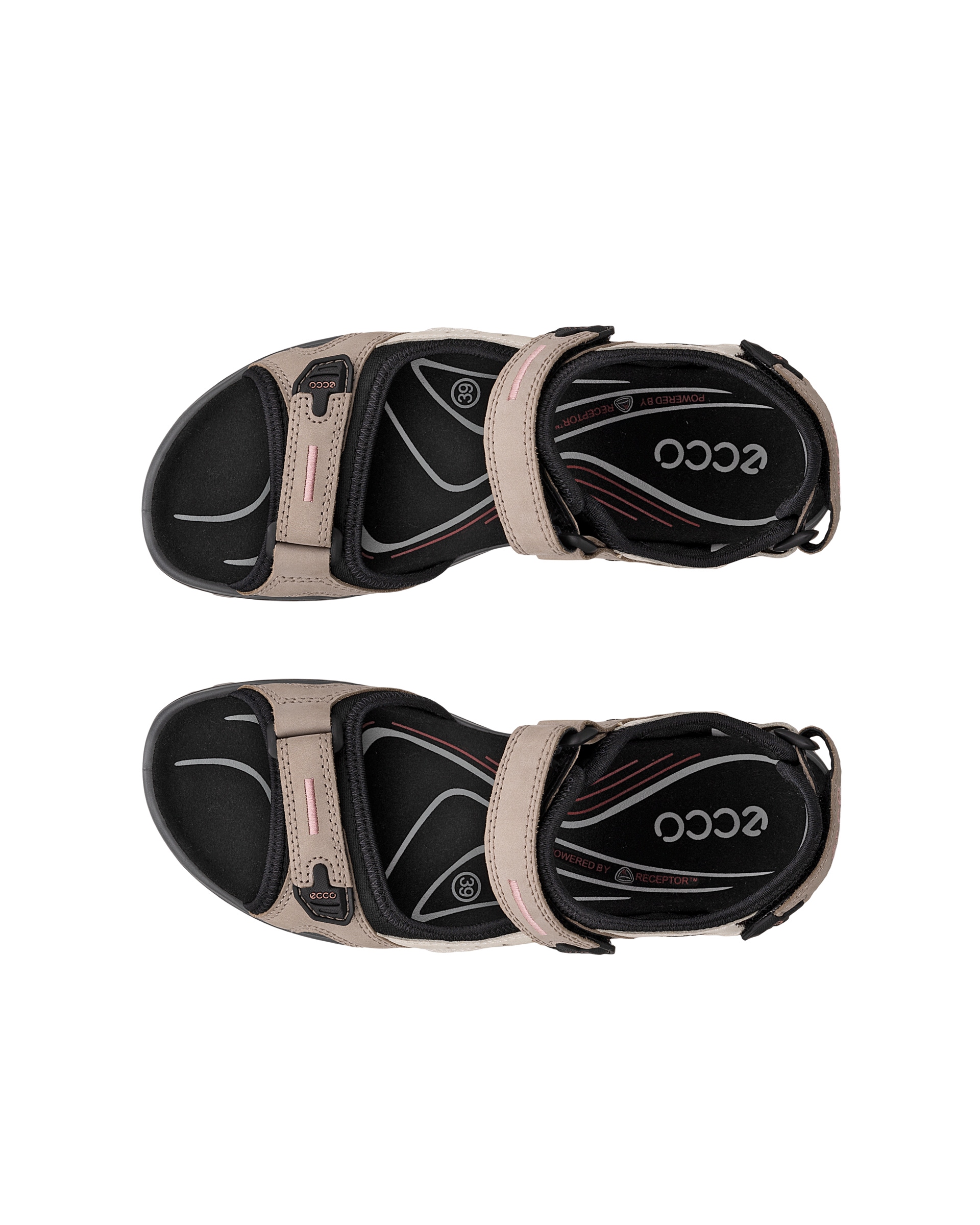 ECCO® Offroad sandale de marche en nubuck pour femme - Beige - Top left pair