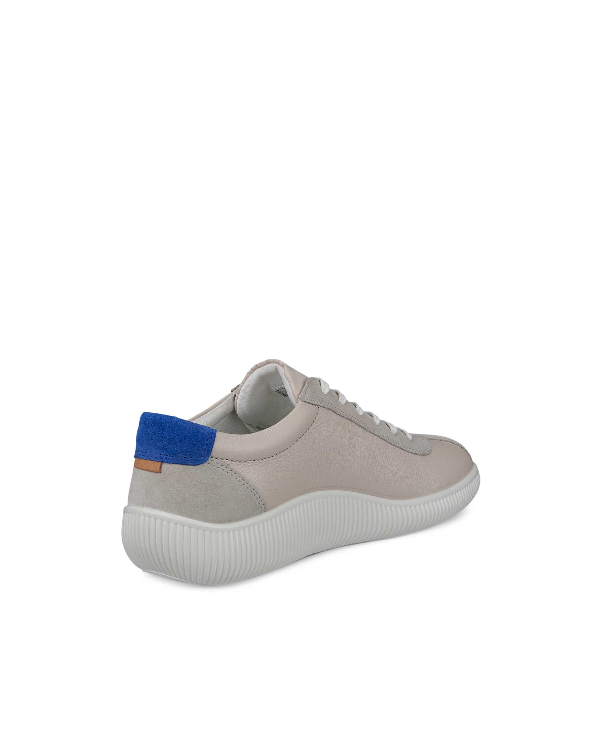 ECCO® Soft Zero Heren leren sneaker - Grijs - Back