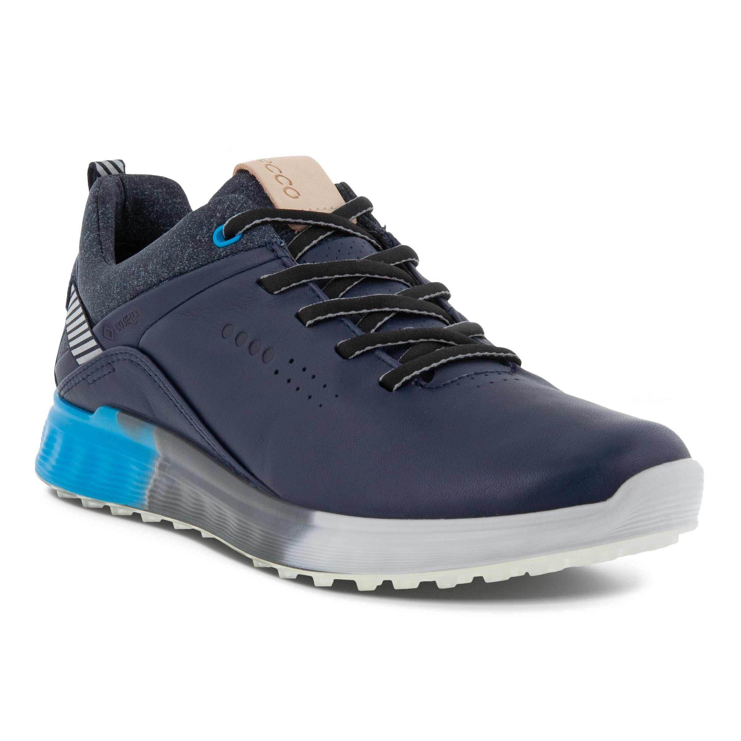 Ladies ECCO® Golf S-Three Leather Gore-Tex Shoe - Blue - Main