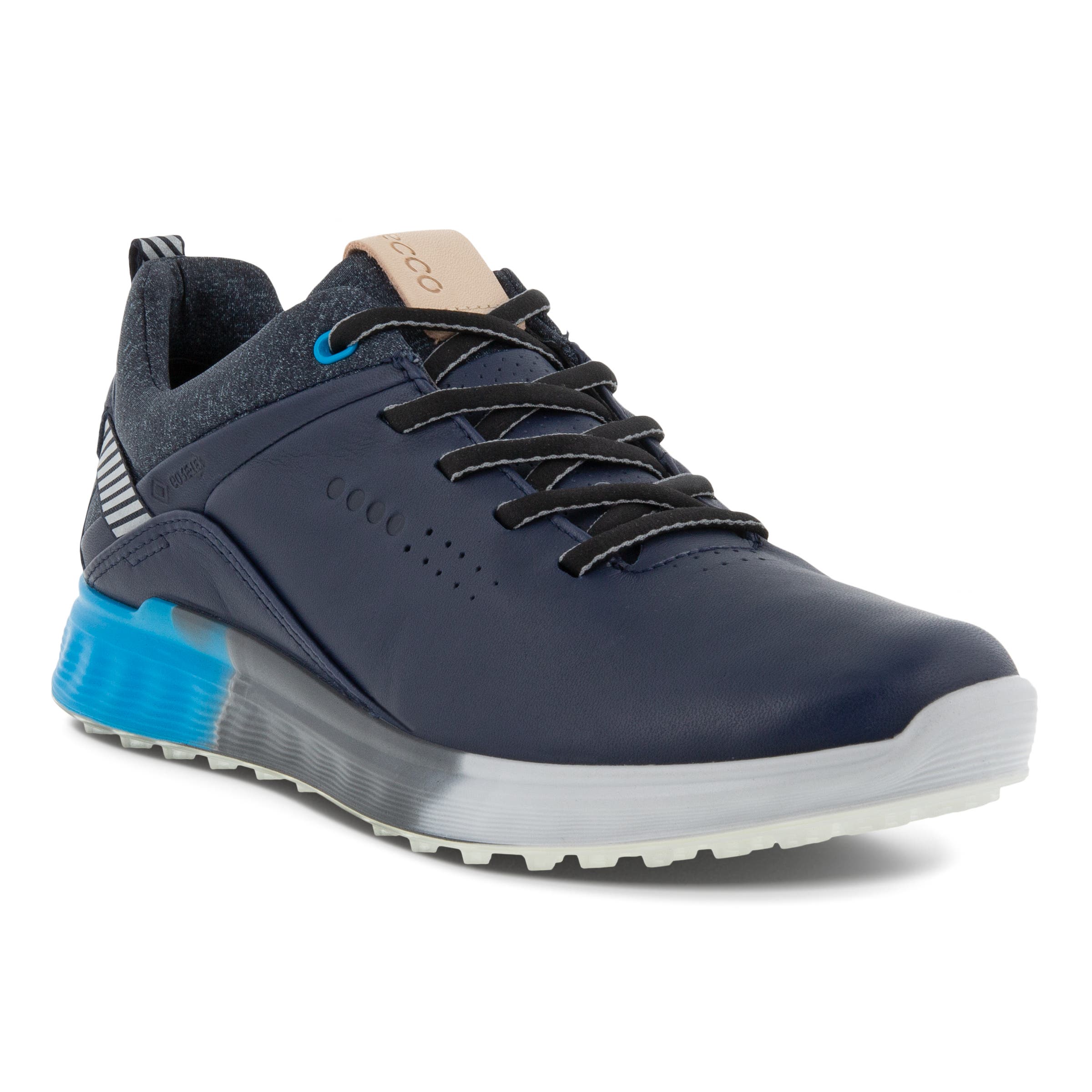 Ladies ECCO® Golf S-Three Leather Gore-Tex Shoe - Blue - Main