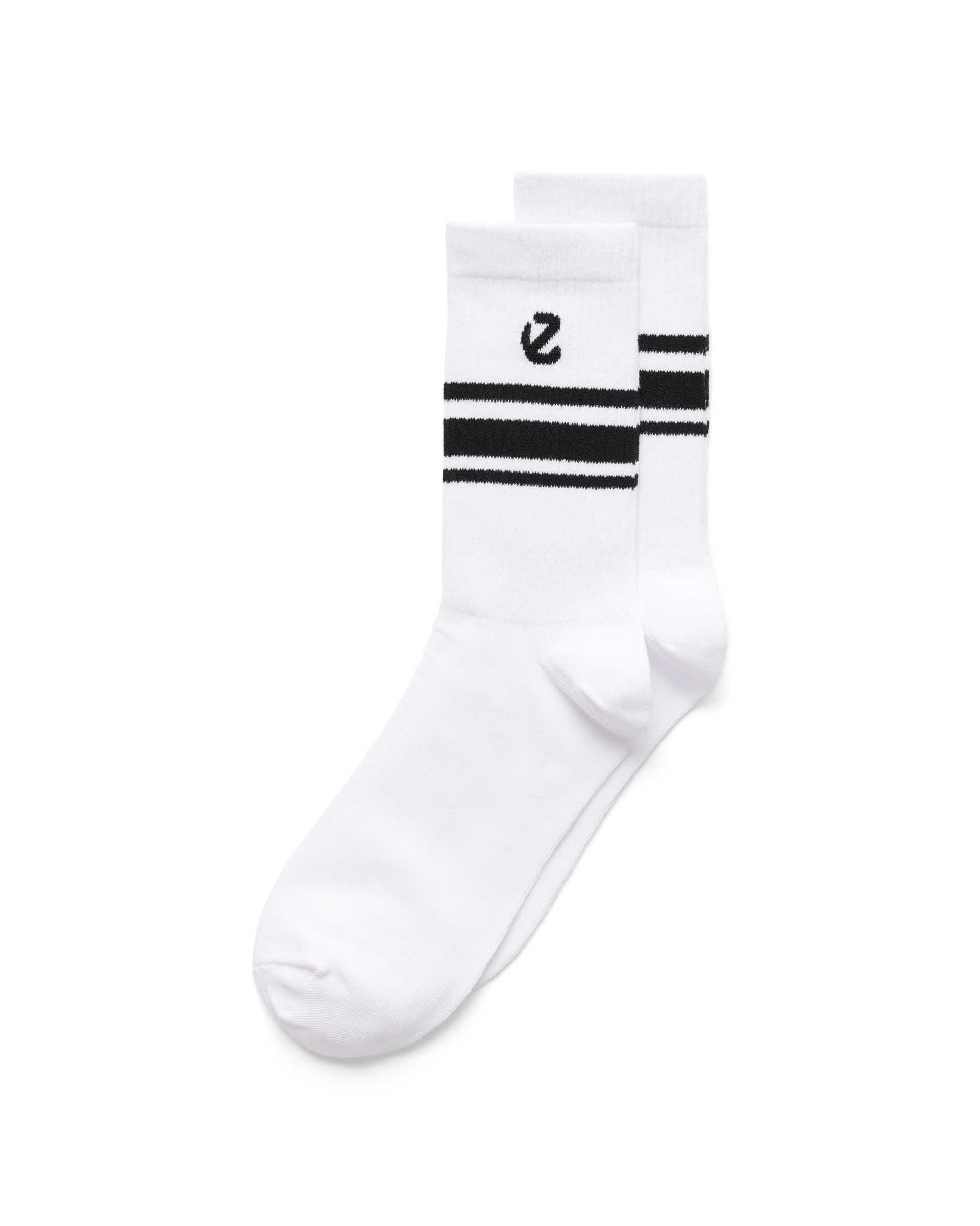 Unisex ECCO® Retro Mid-Cut Socks (2-Pack) - White - Detail-1