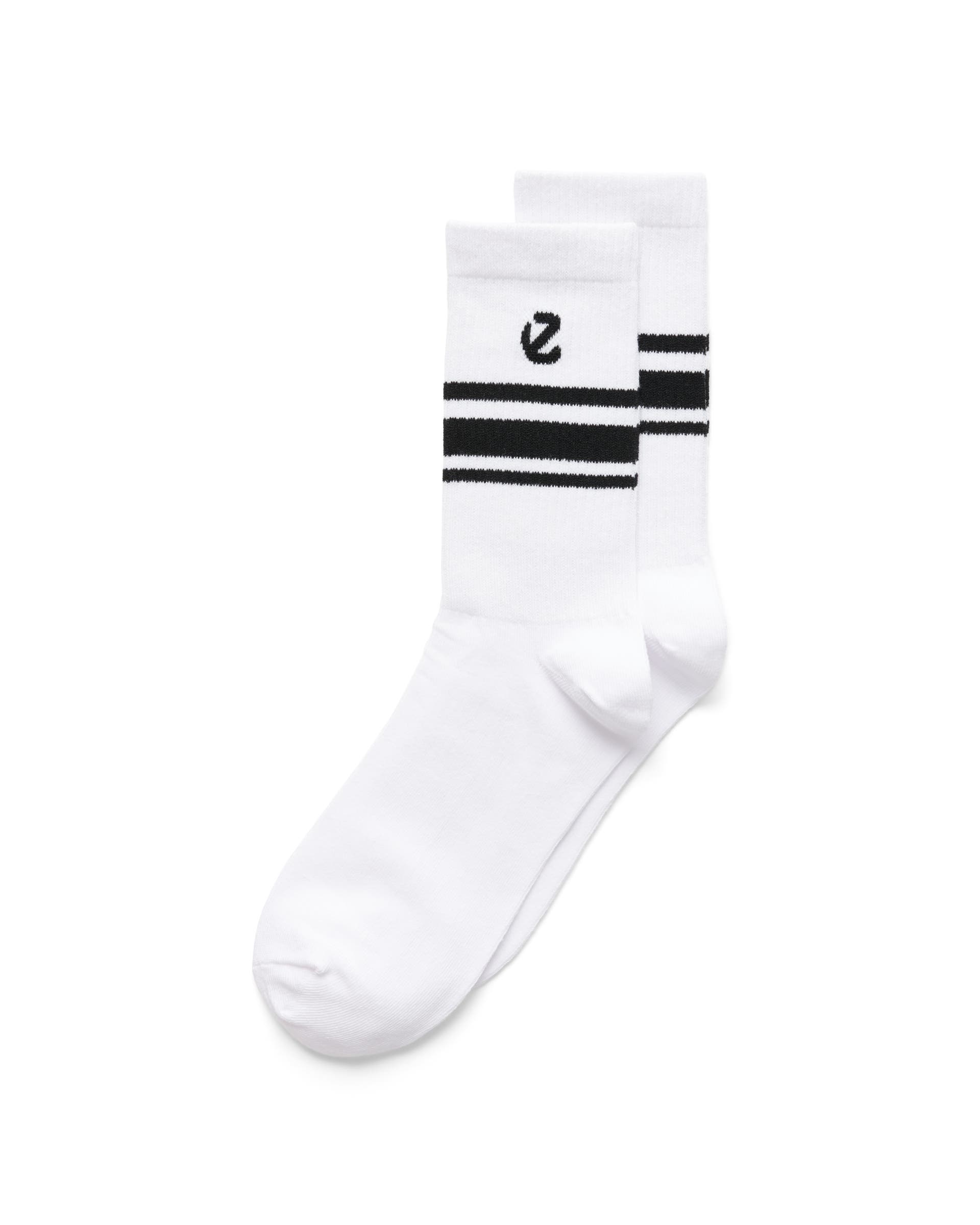 Unisex ECCO® Retro Mid-Cut Socks (2-Pack) - White - Detail-1
