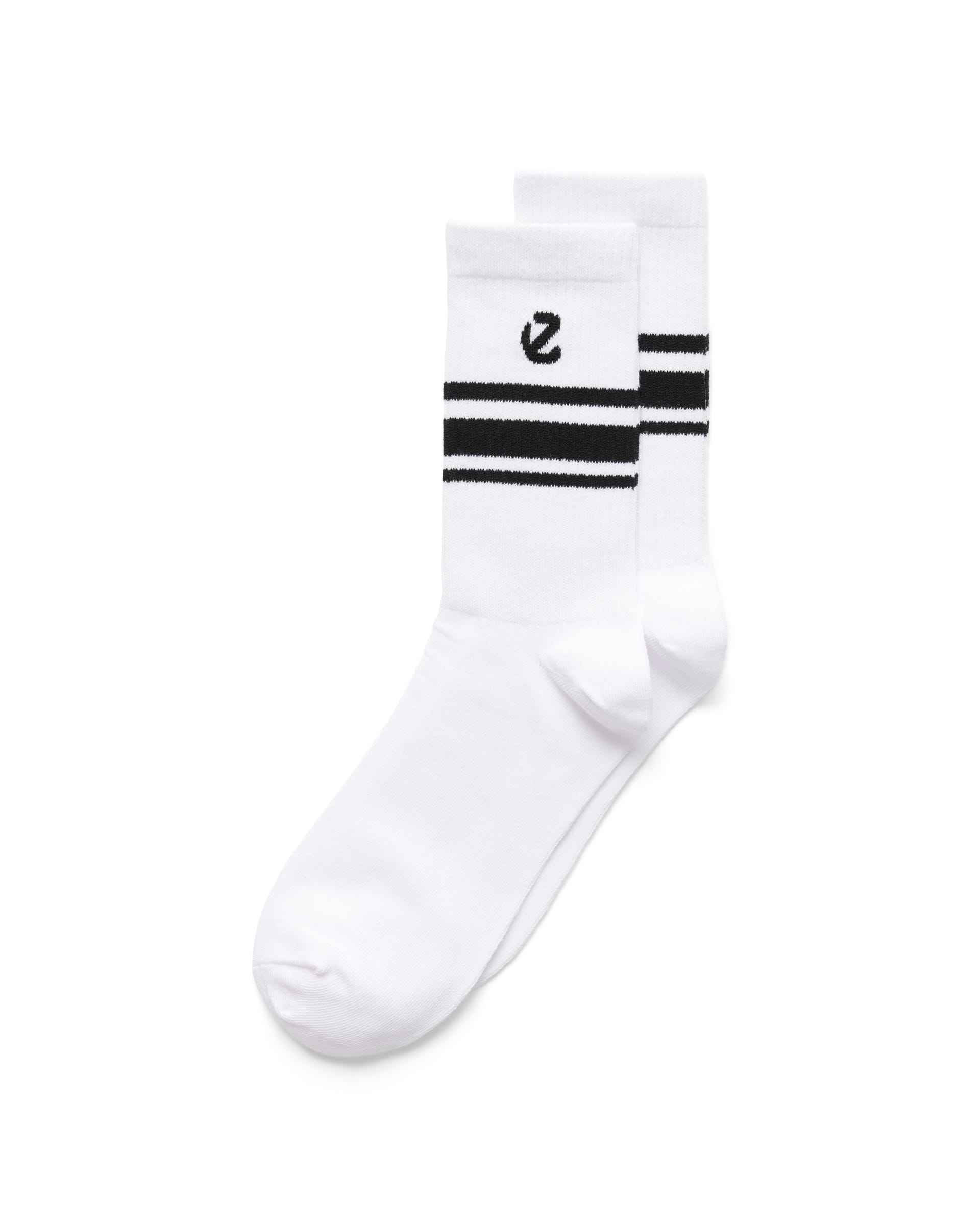Unisex ECCO® Retro Mid-Cut Socks (2-Pack) - White - Detail-1