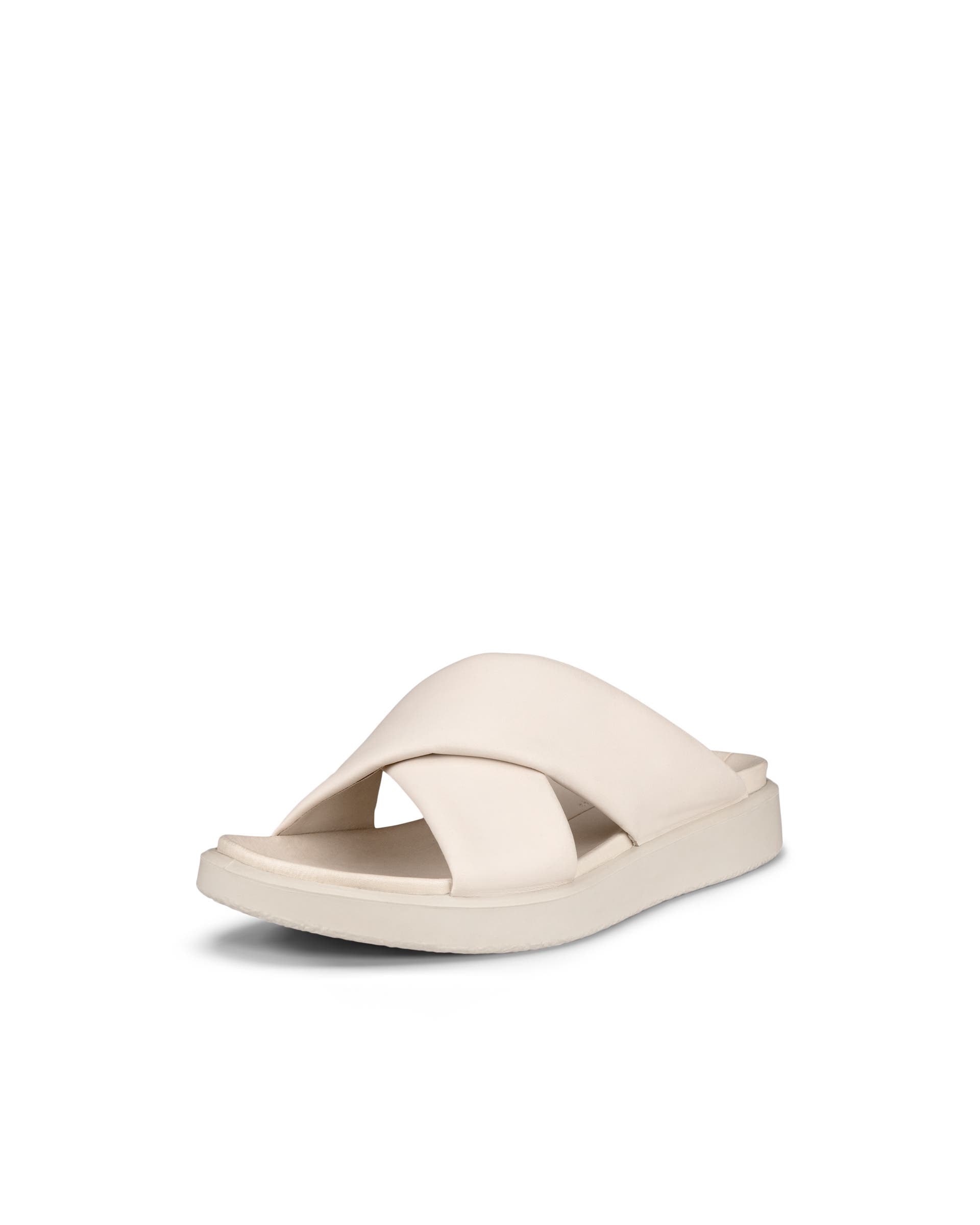 Women's ECCO® Flowt LX Leather Cross-Strap Slider - Beige - Main