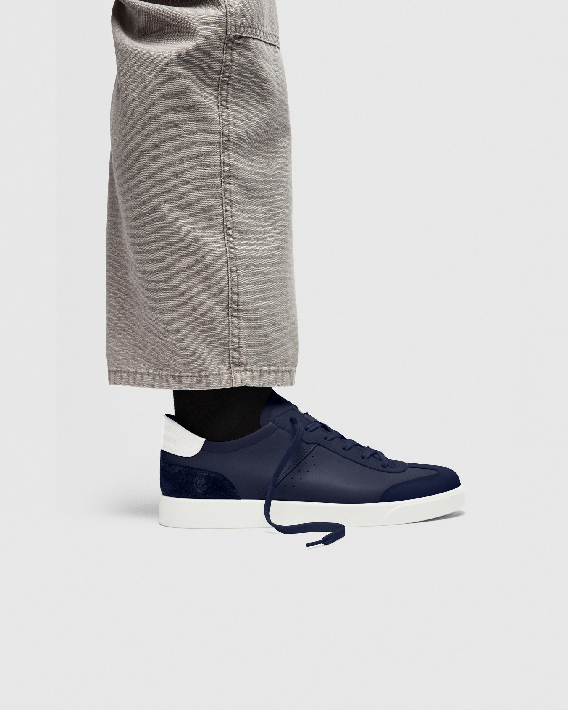 Men's ECCO® Street Lite Leather Sneaker - Blue - Lifestyle image-1