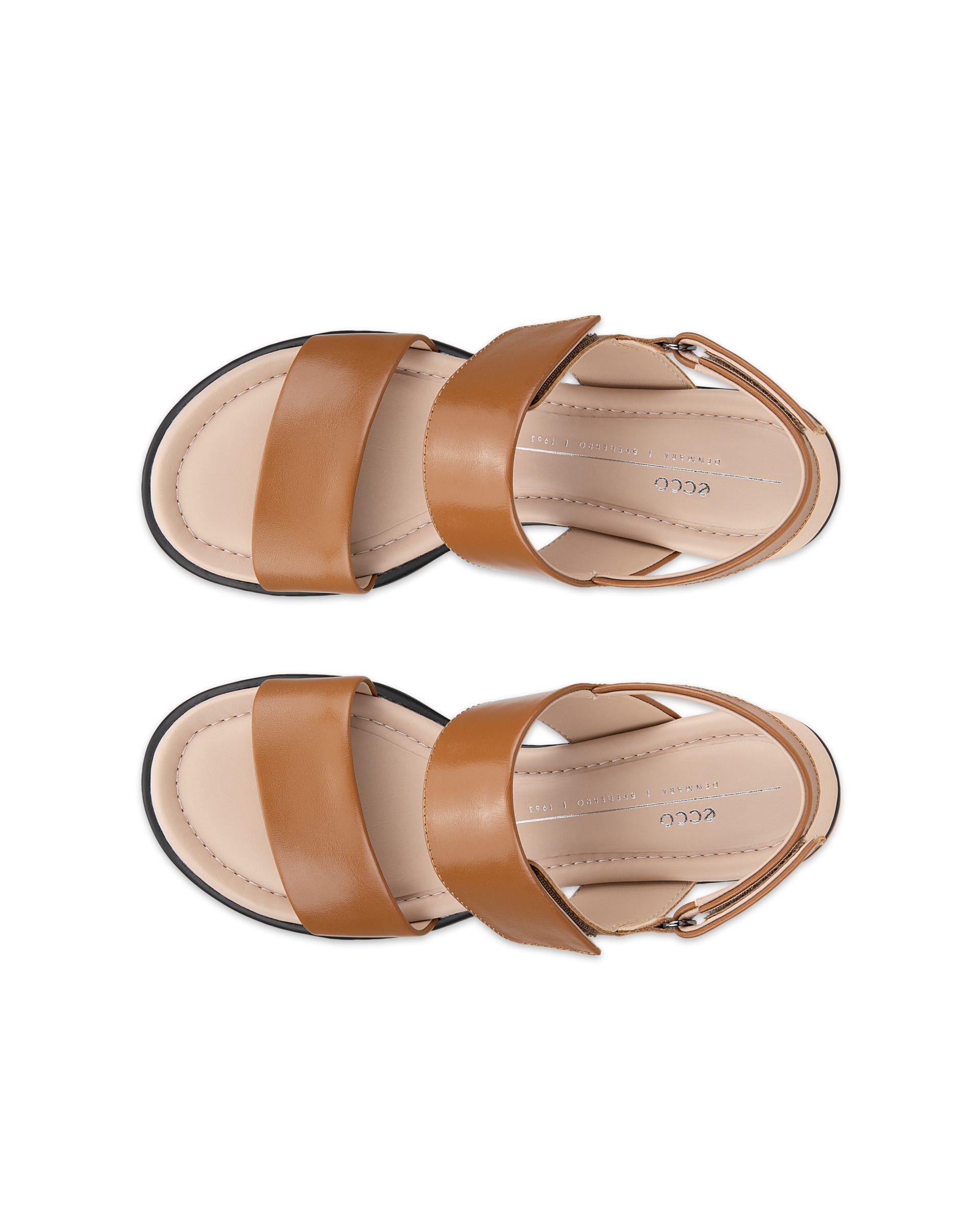 Women's ECCO® Sculpted LX 35 Leather Heeled Sandal - Brown - Top left pair