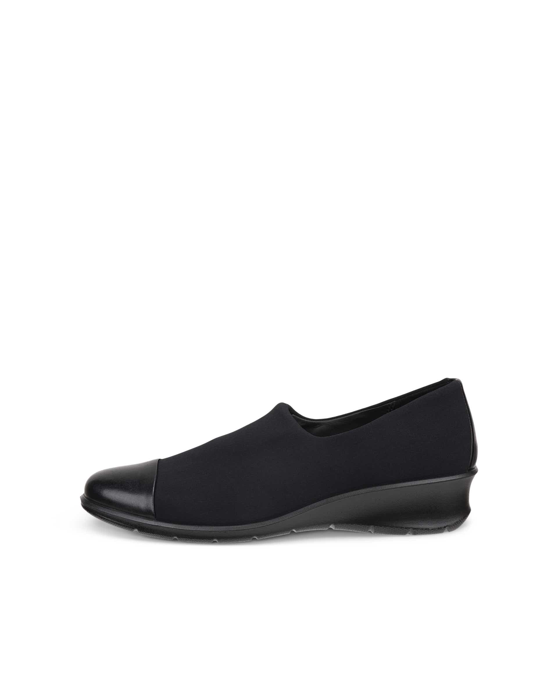 Women's ECCO® Felicia Textile Loafer - Black - Outside