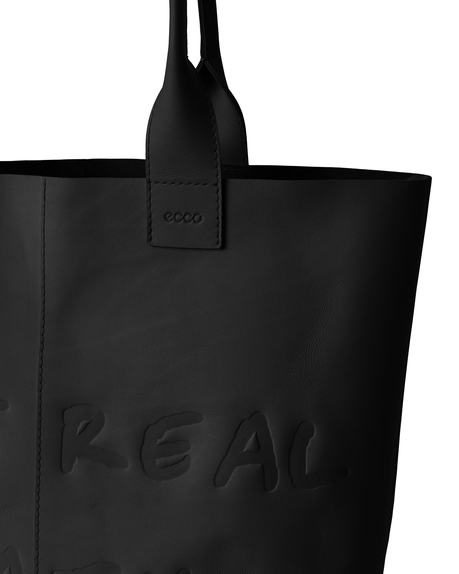 Tote Real Leather - 블랙 - Detail-2