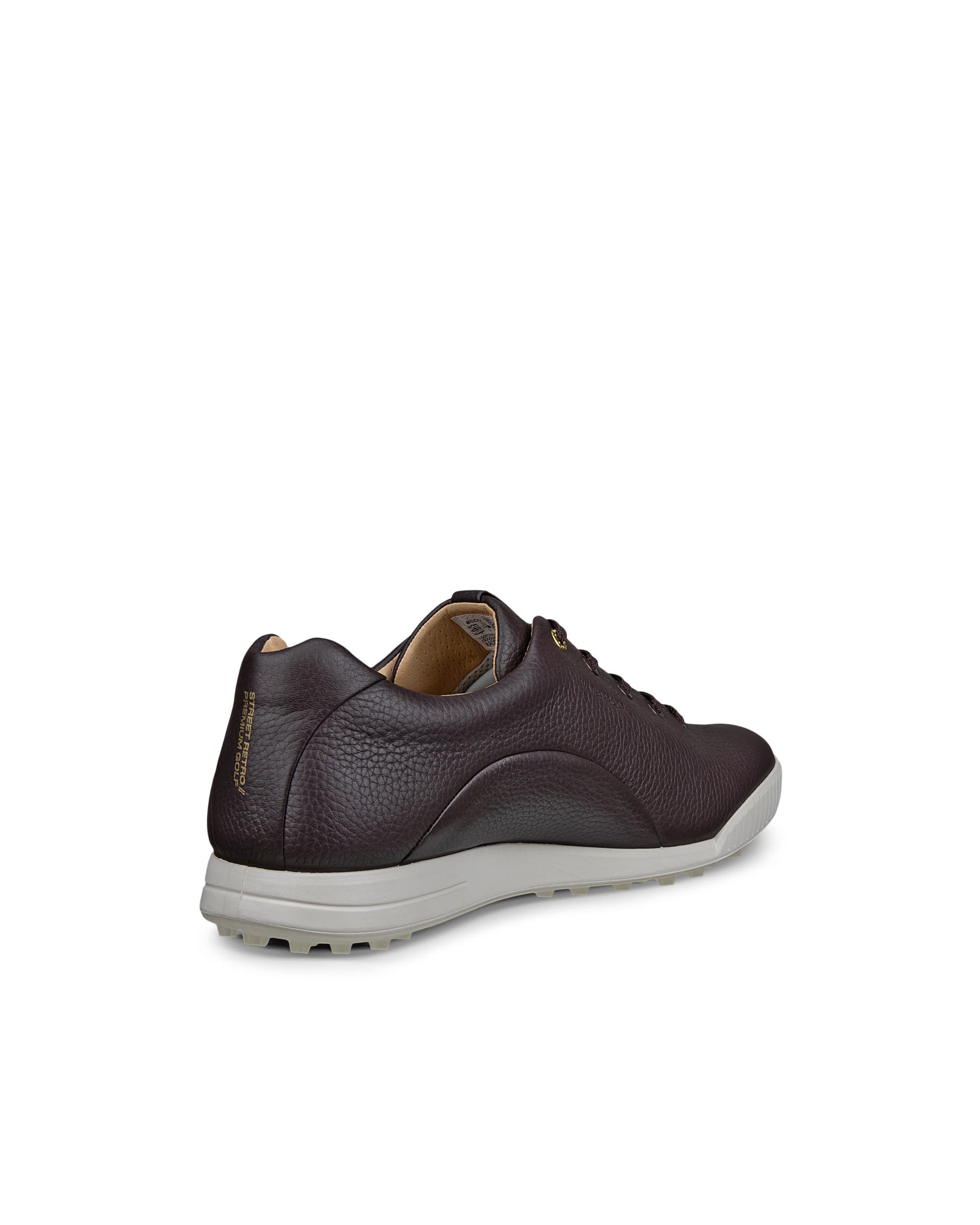 Men's ECCO® Golf Street Leather Waterproof Golf Shoe - Brown - Back
